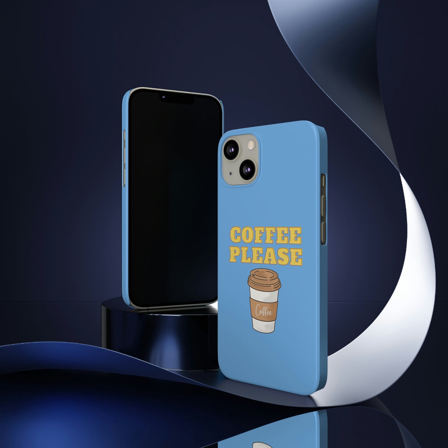 Slim Phone Cases, Case-Mate - Coffee, Please, Light Blue