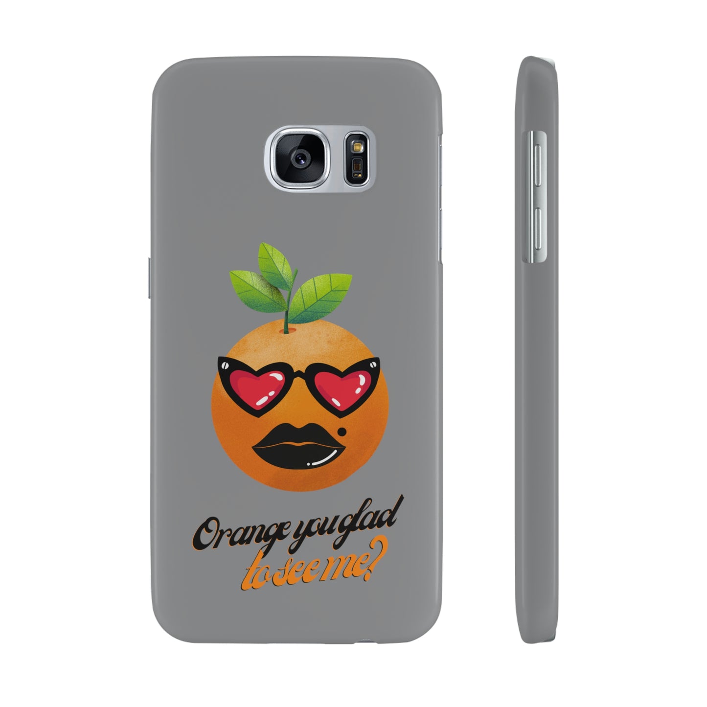 Slim Phone Cases, Case-Mate, Orange you Glad to See Me - Light Grey