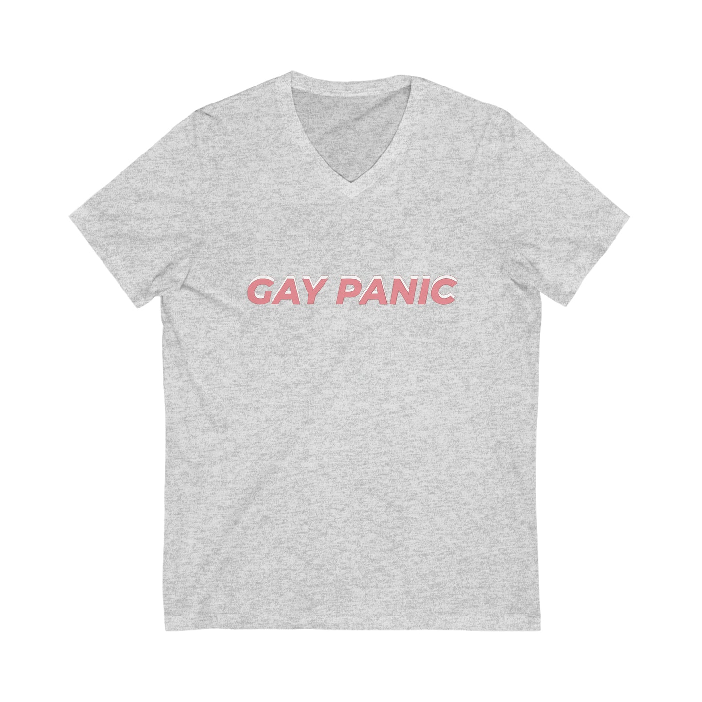 Unisex Jersey Short Sleeve V-Neck Tee Gay Panic Light