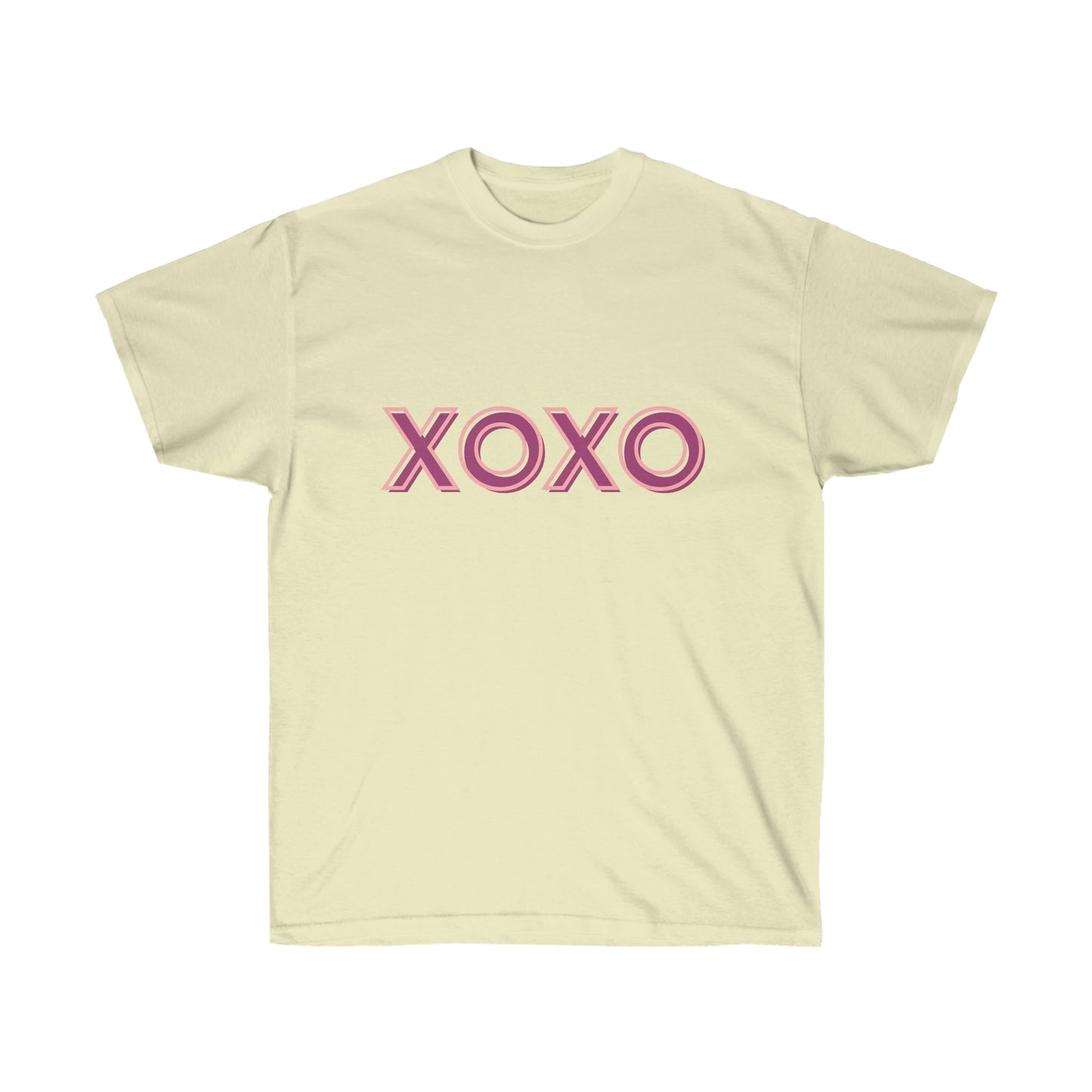 Unisex Ultra Cotton Tee XOXO - Purple and Pink