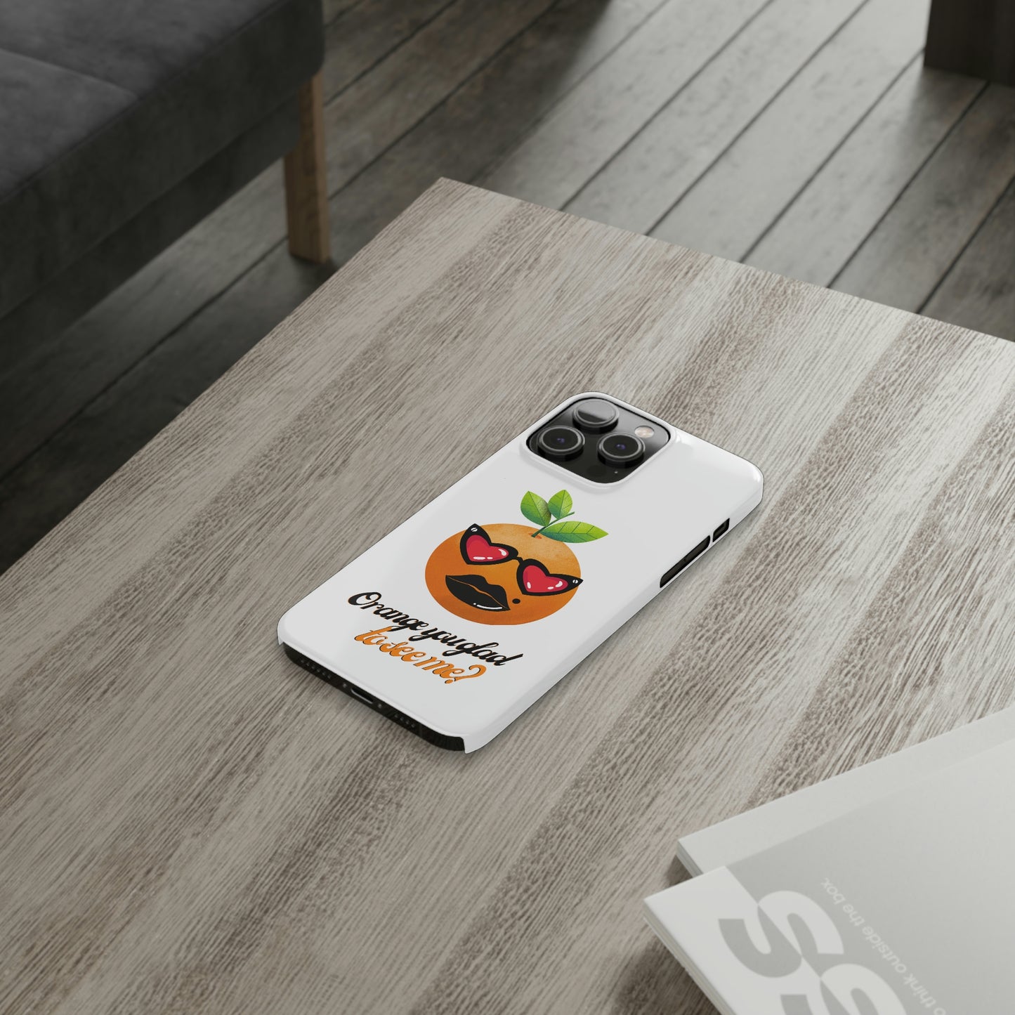 Slim Phone Cases, Case-Mate, Orange you Glad to See Me - White