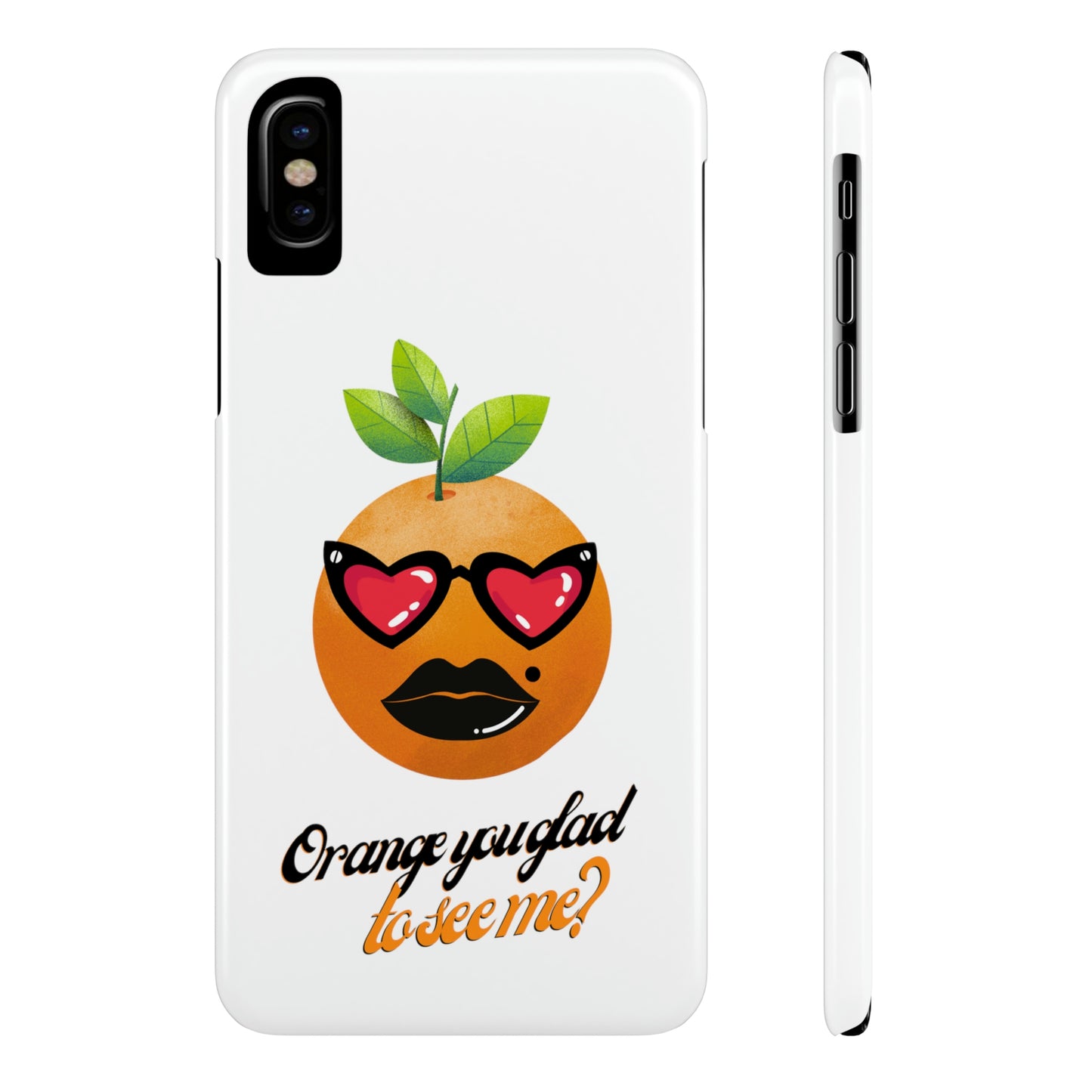Slim Phone Cases, Case-Mate, Orange you Glad to See Me - White