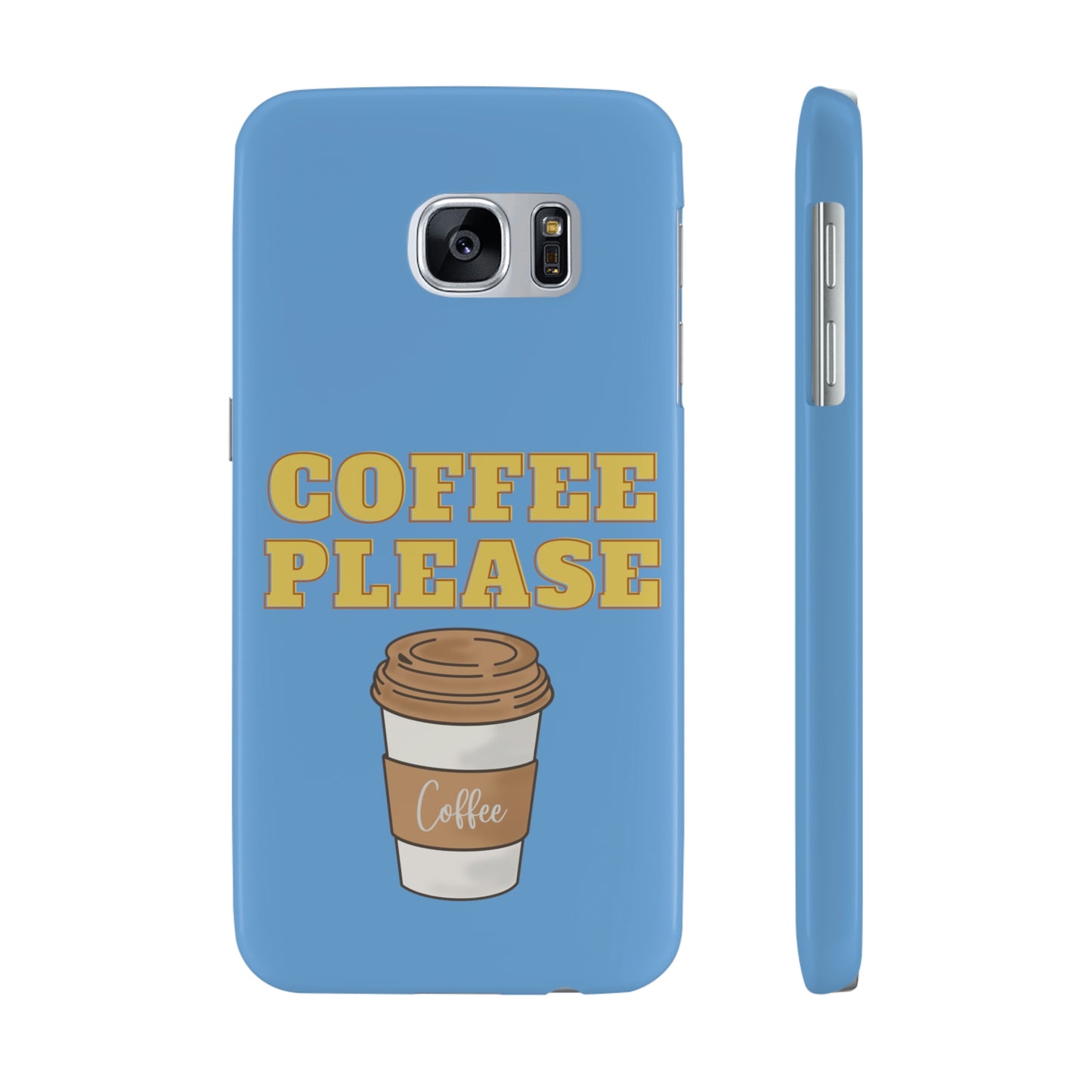 Slim Phone Cases, Case-Mate - Coffee, Please, Light Blue