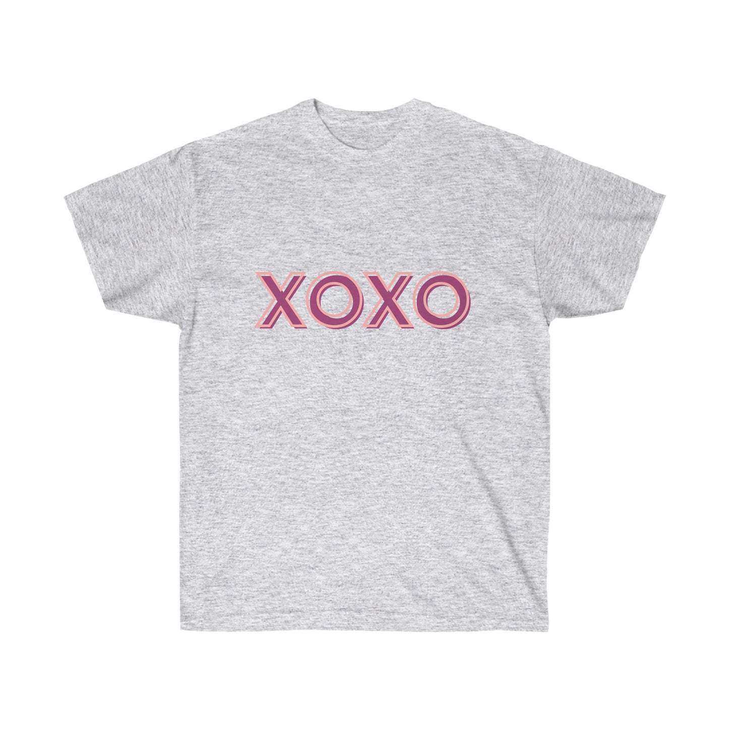 Unisex Ultra Cotton Tee XOXO - Purple and Pink