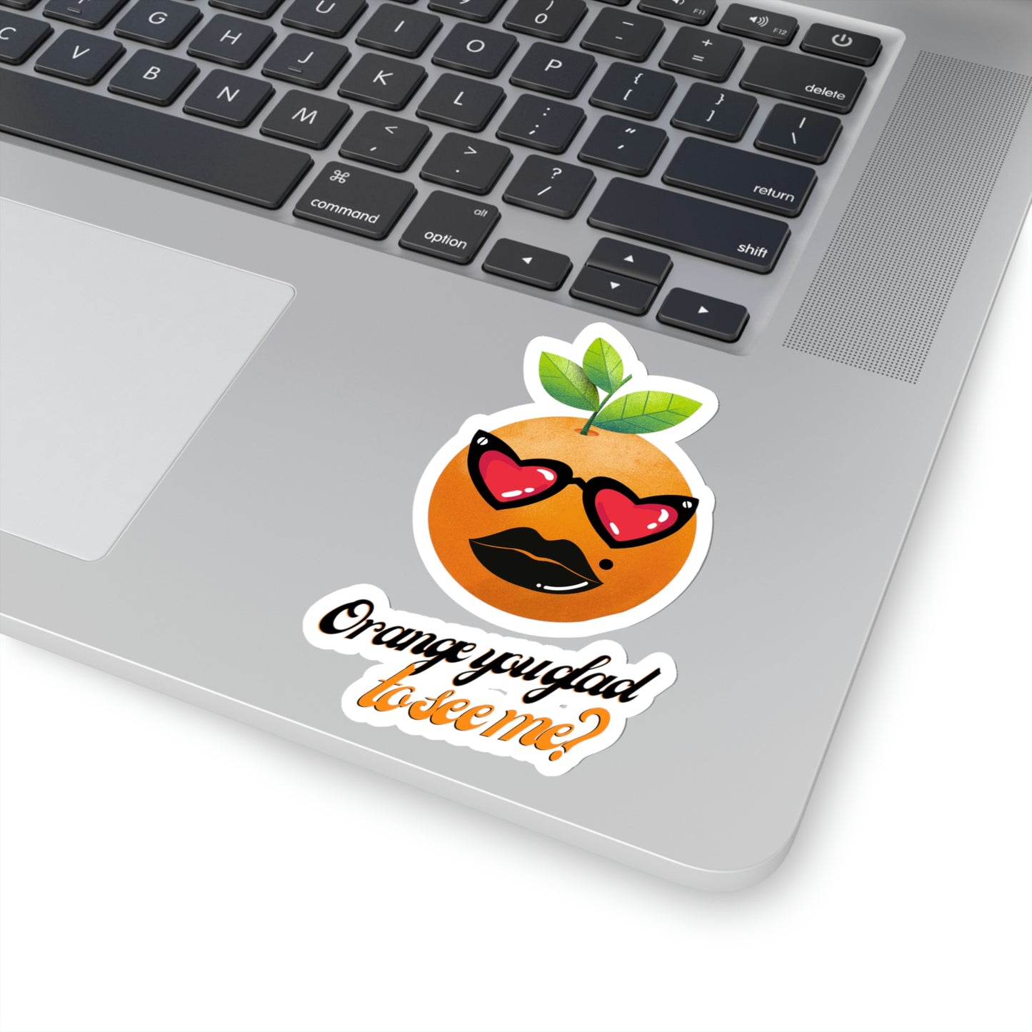 Kiss-Cut Stickers - Orange you glad to see me?, with catchphrase, 10pcs