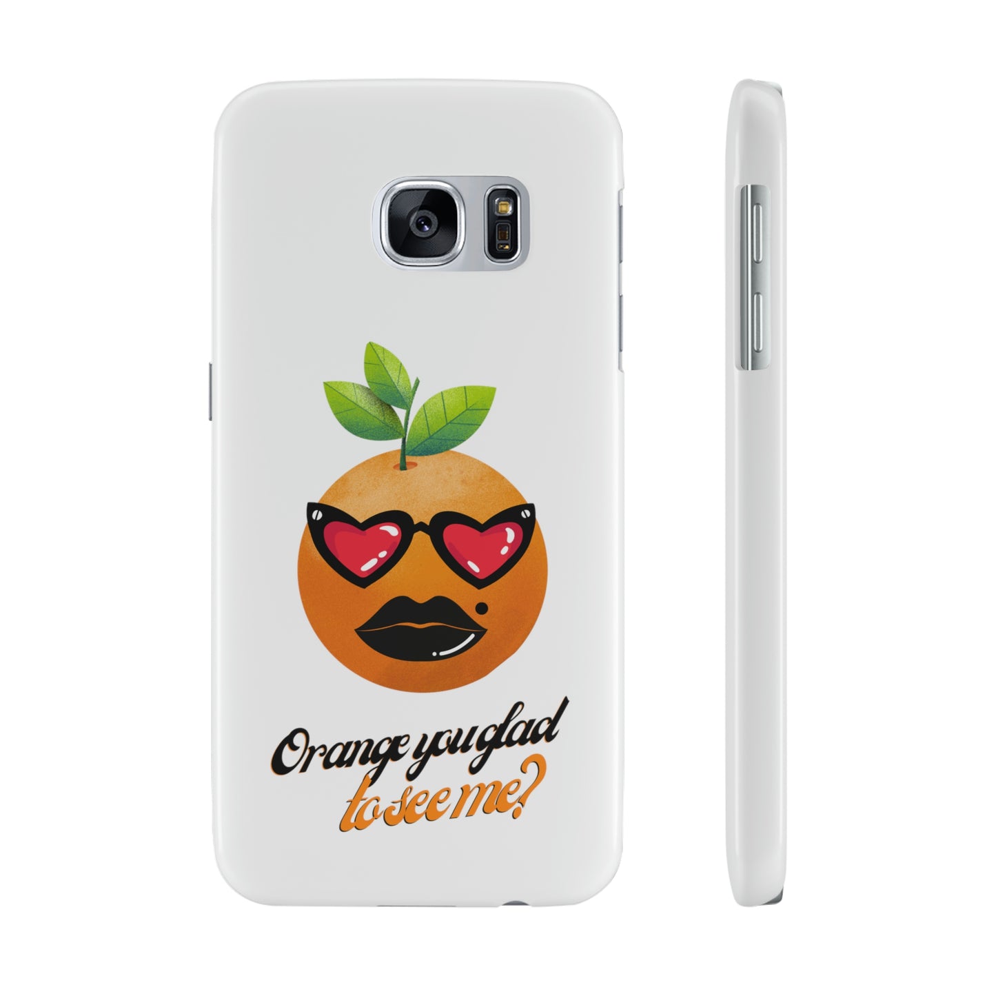 Slim Phone Cases, Case-Mate, Orange you Glad to See Me - White