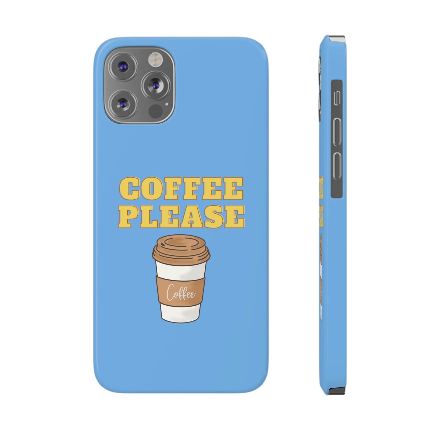 Slim Phone Cases, Case-Mate - Coffee, Please, Light Blue