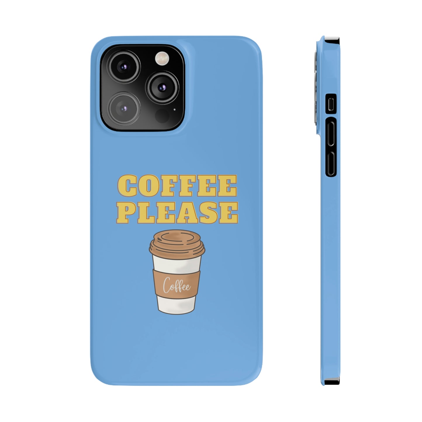 Slim Phone Cases, Case-Mate - Coffee, Please, Light Blue