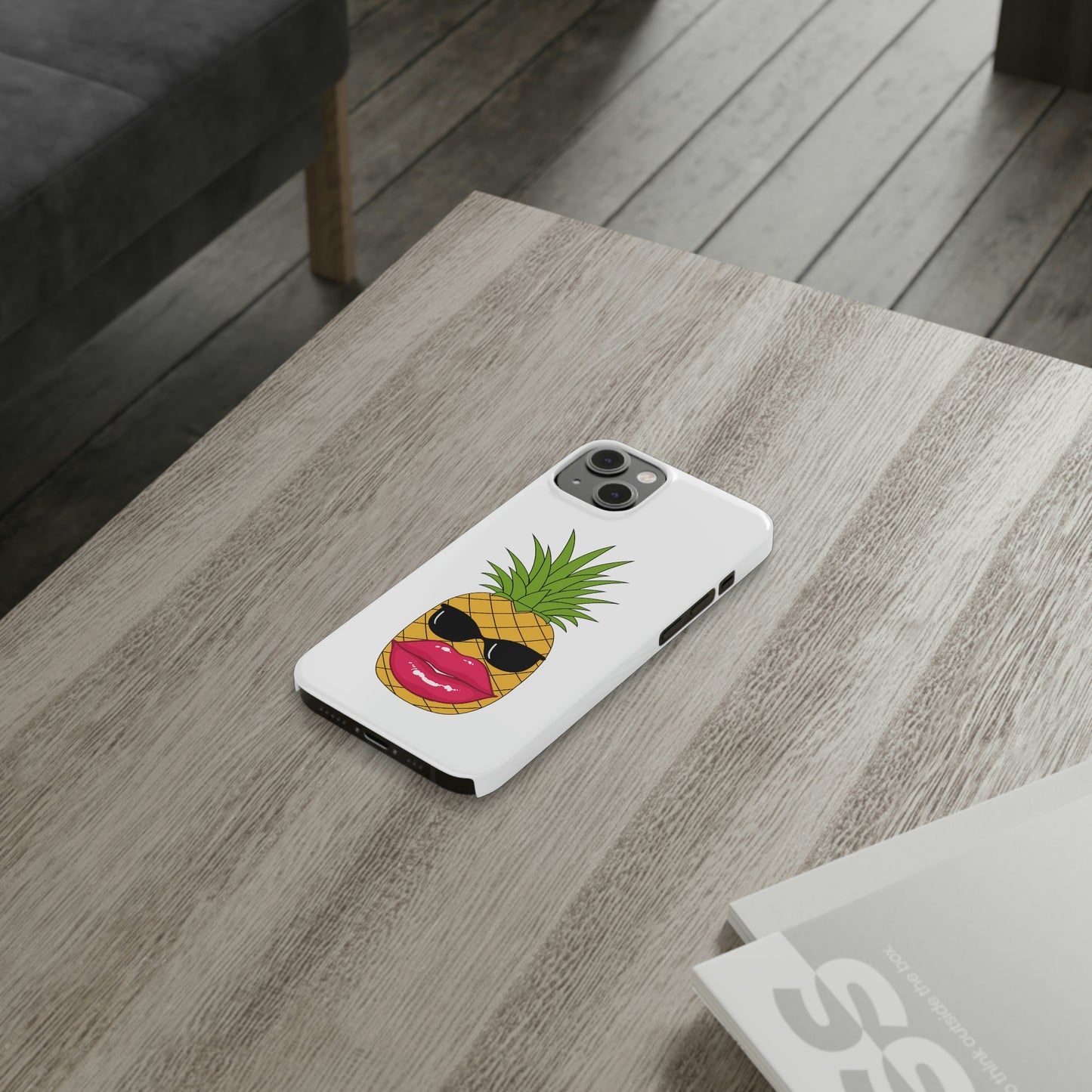 Slim Phone Cases, Case-Mate, Bougie Pineapple - White