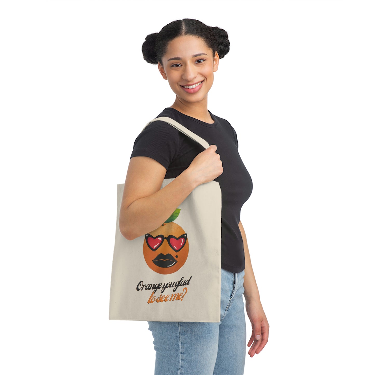 Canvas Tote Bag, Orange You Glad to See Me?