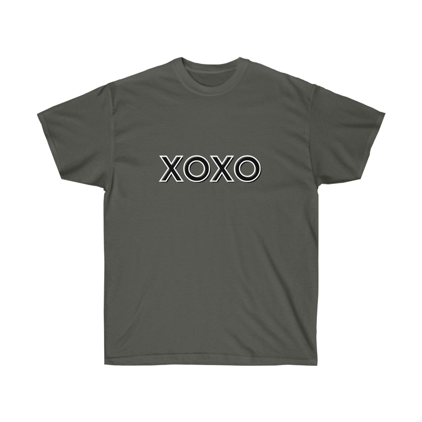Unisex Ultra Cotton Tee XOXO - Black and White