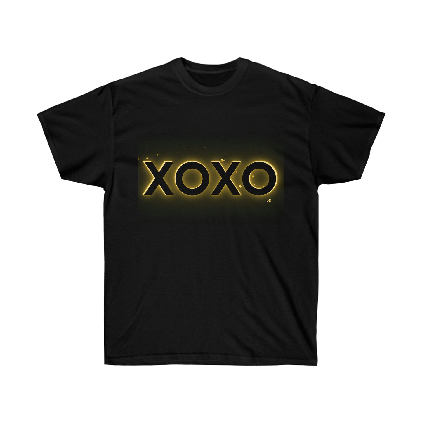 Unisex Ultra Cotton Tee XOXO - Black and Gold