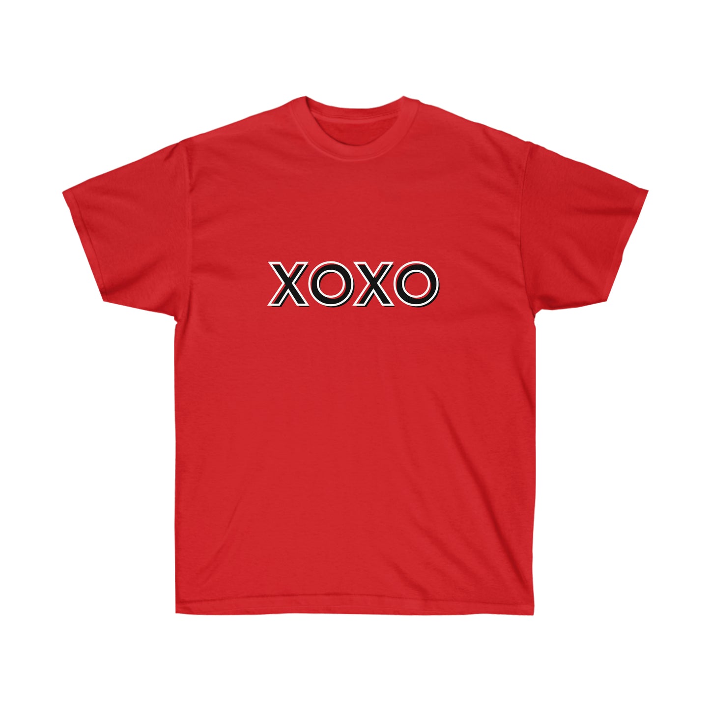 Unisex Ultra Cotton Tee XOXO - Black and White