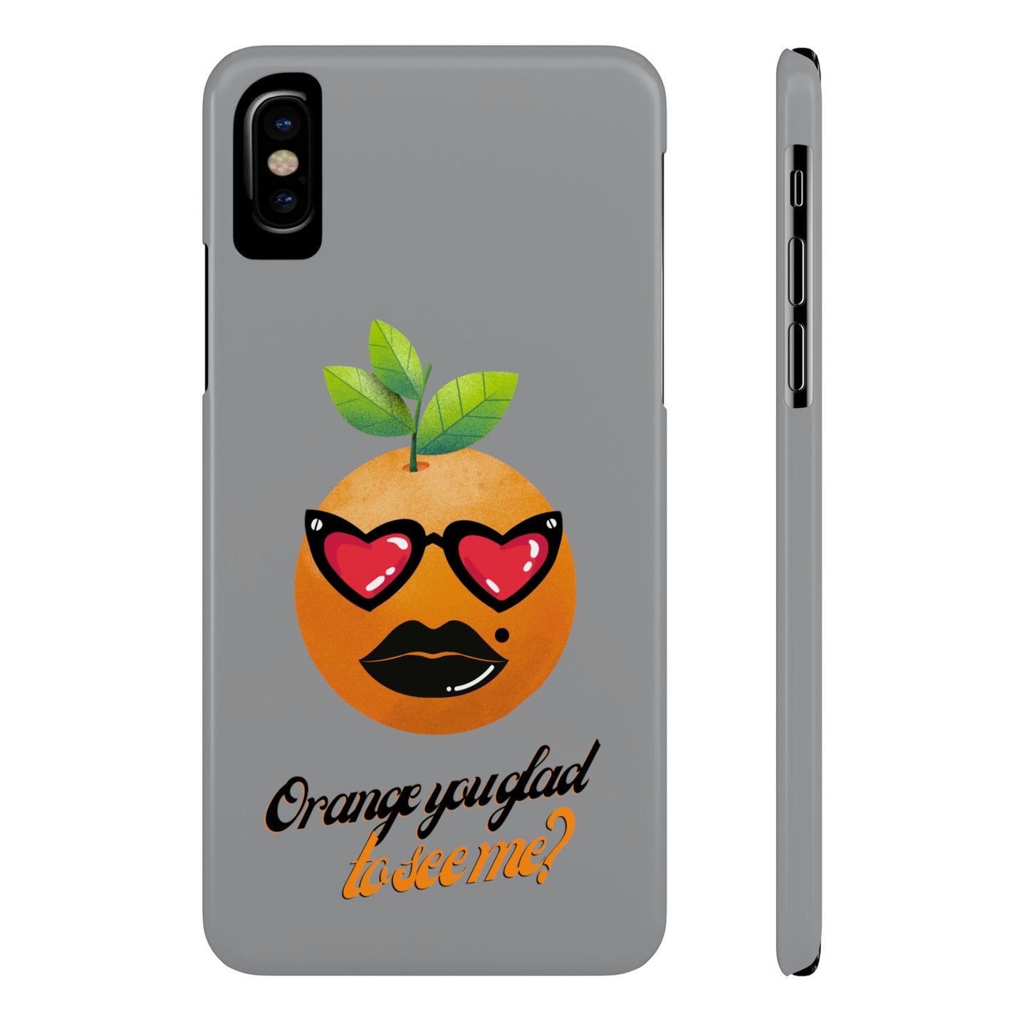 Slim Phone Cases, Case-Mate, Orange you Glad to See Me - Light Grey