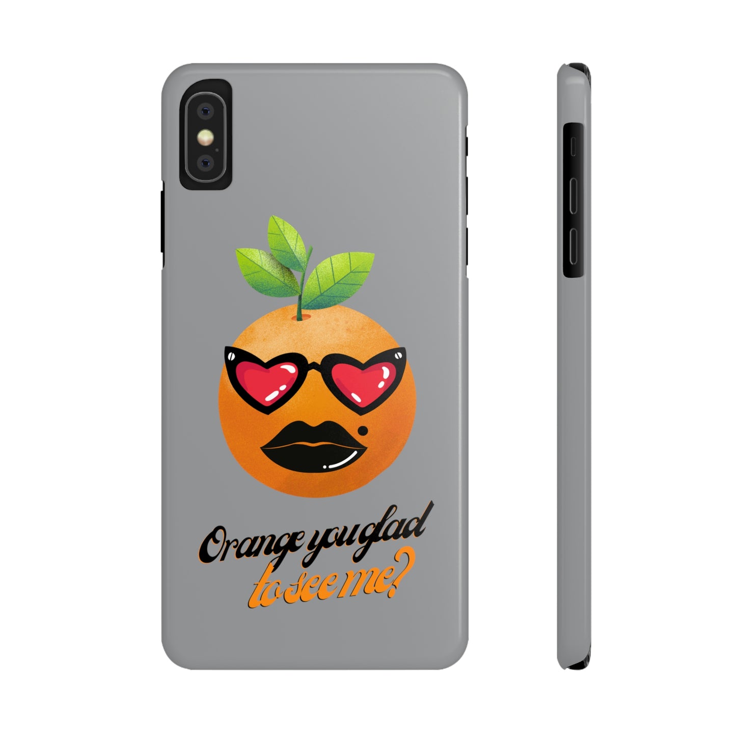 Slim Phone Cases, Case-Mate, Orange you Glad to See Me - Light Grey