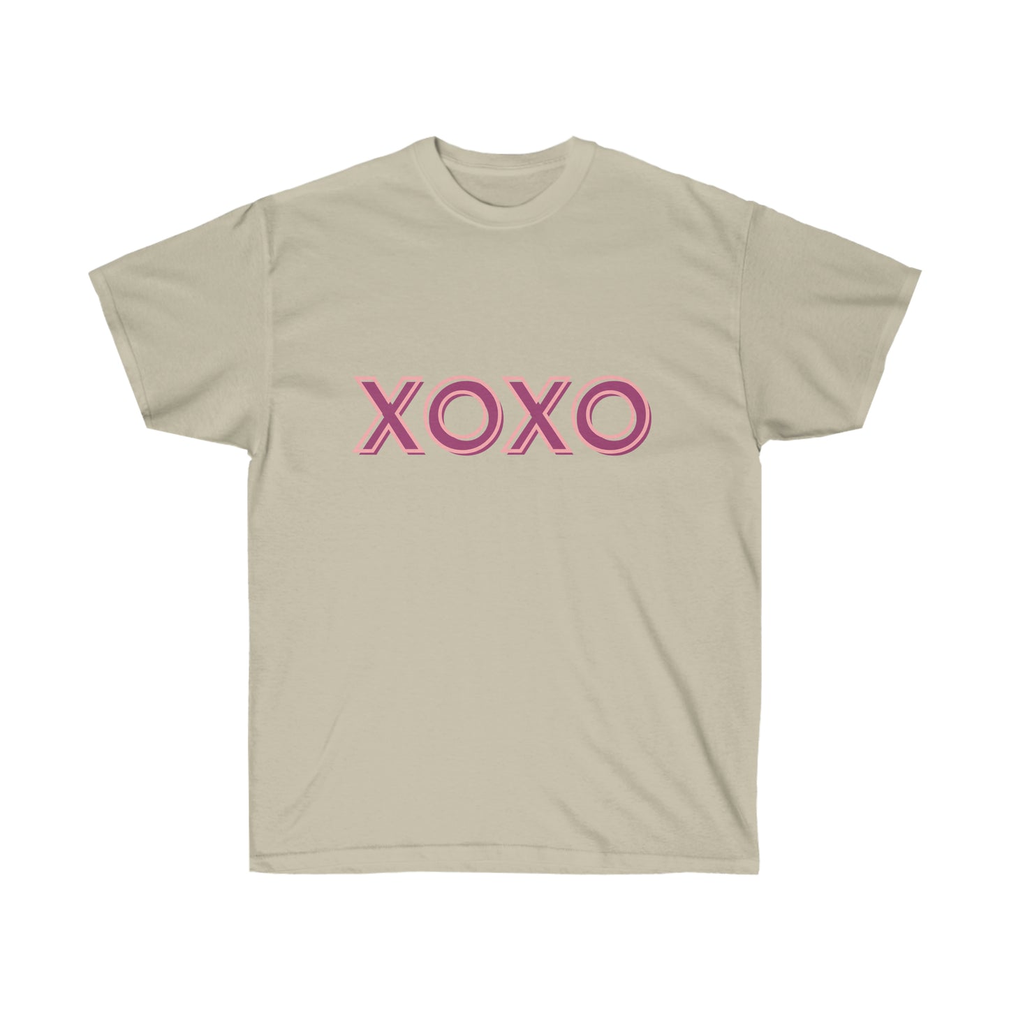 Unisex Ultra Cotton Tee XOXO - Purple and Pink
