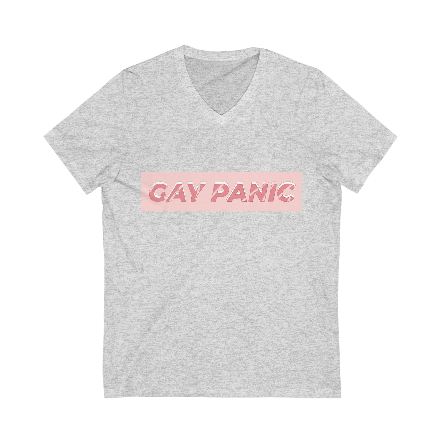 Unisex Jersey Short Sleeve V-Neck Tee Gay Panic Stripes