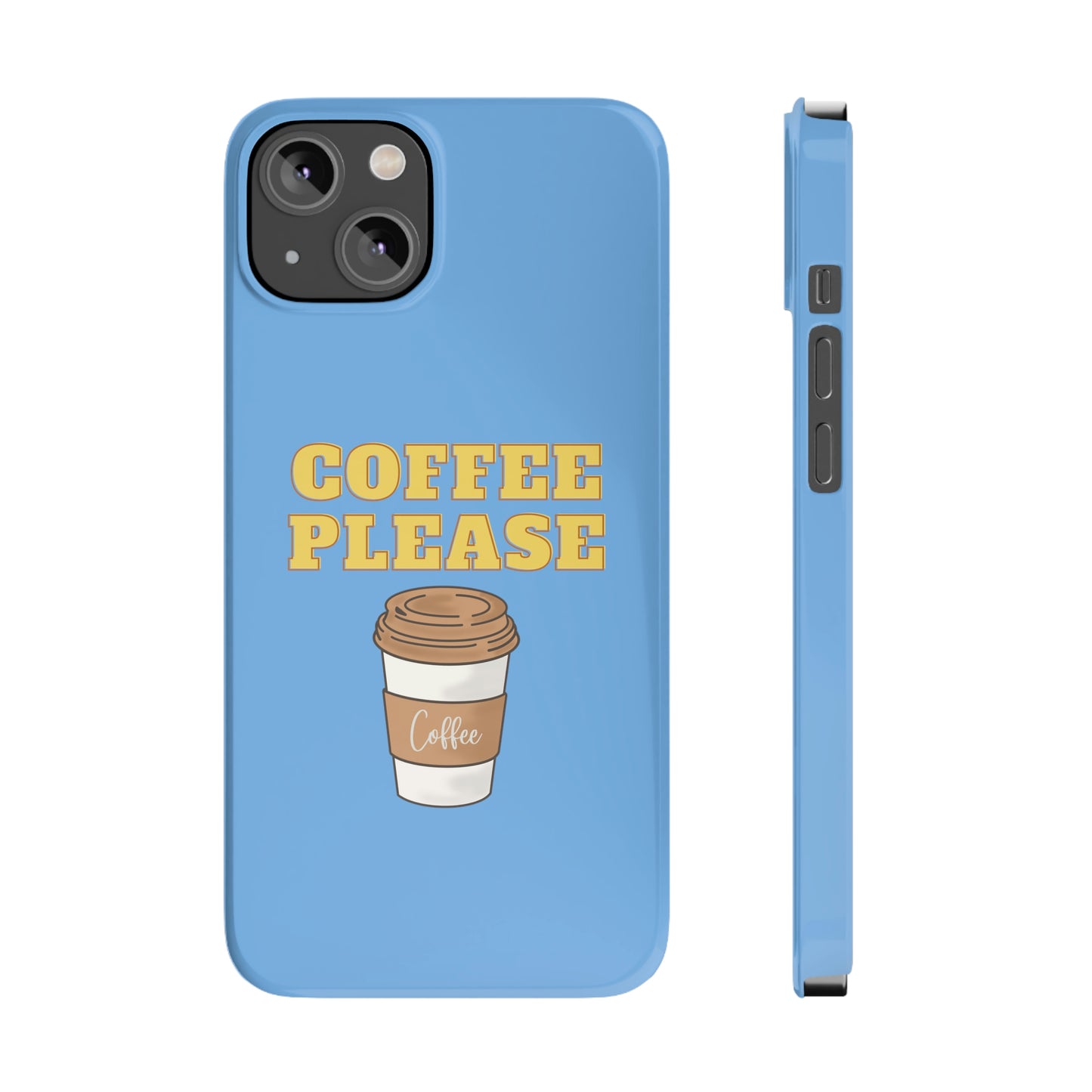 Slim Phone Cases, Case-Mate - Coffee, Please, Light Blue