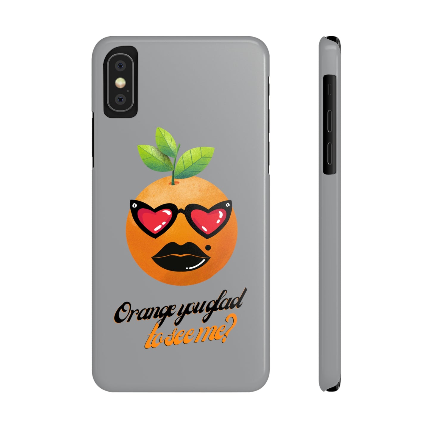 Slim Phone Cases, Case-Mate, Orange you Glad to See Me - Light Grey