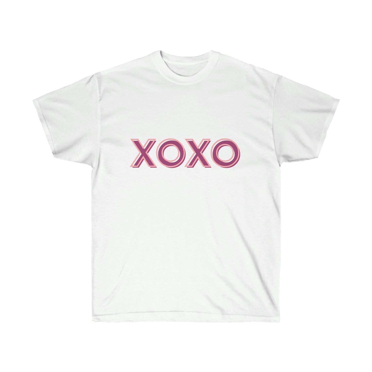 Unisex Ultra Cotton Tee XOXO - Purple and Pink