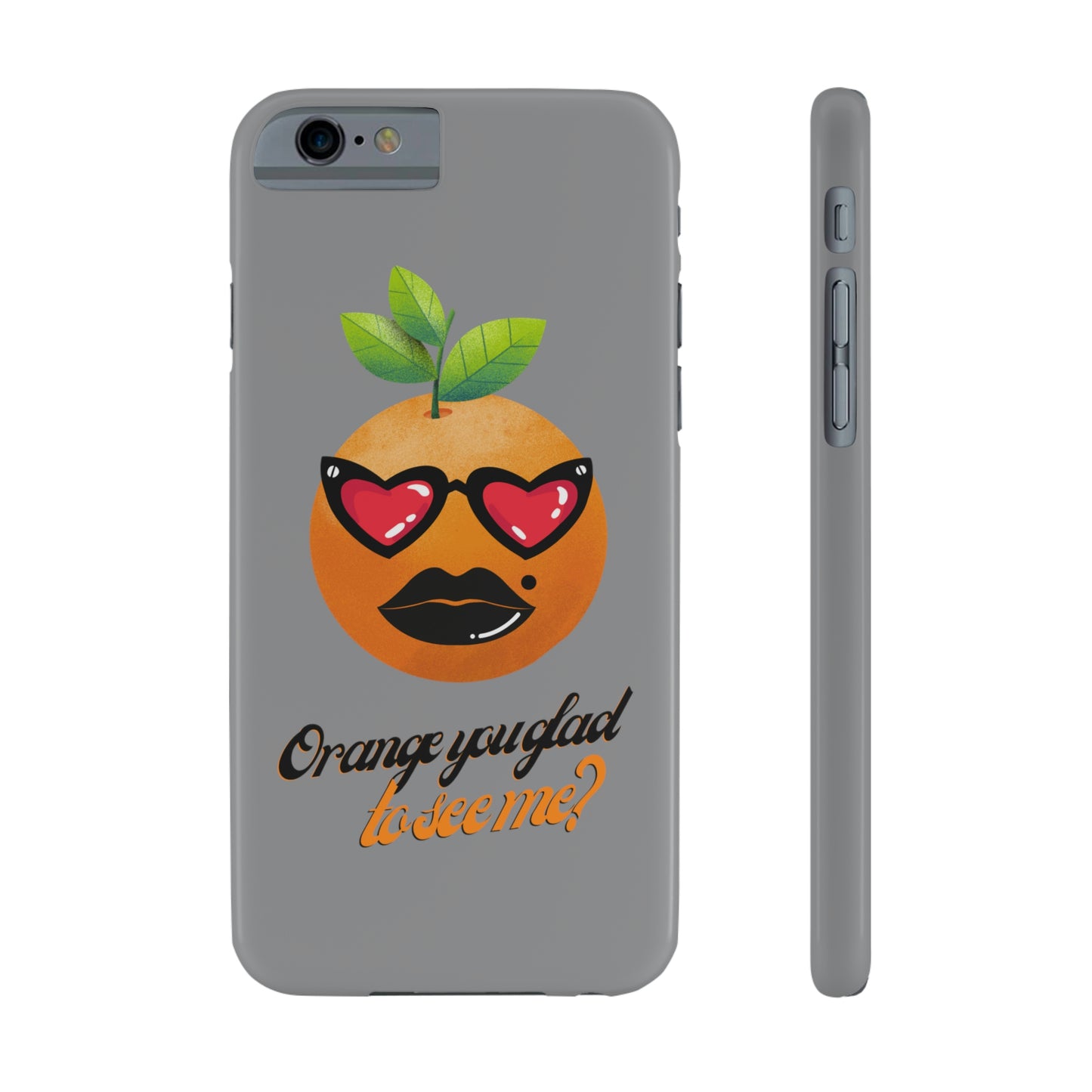 Slim Phone Cases, Case-Mate, Orange you Glad to See Me - Light Grey
