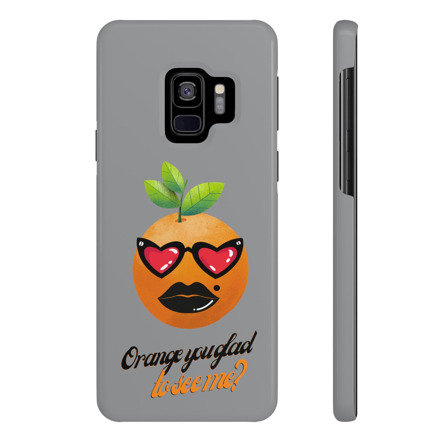 Slim Phone Cases, Case-Mate, Orange you Glad to See Me - Light Grey