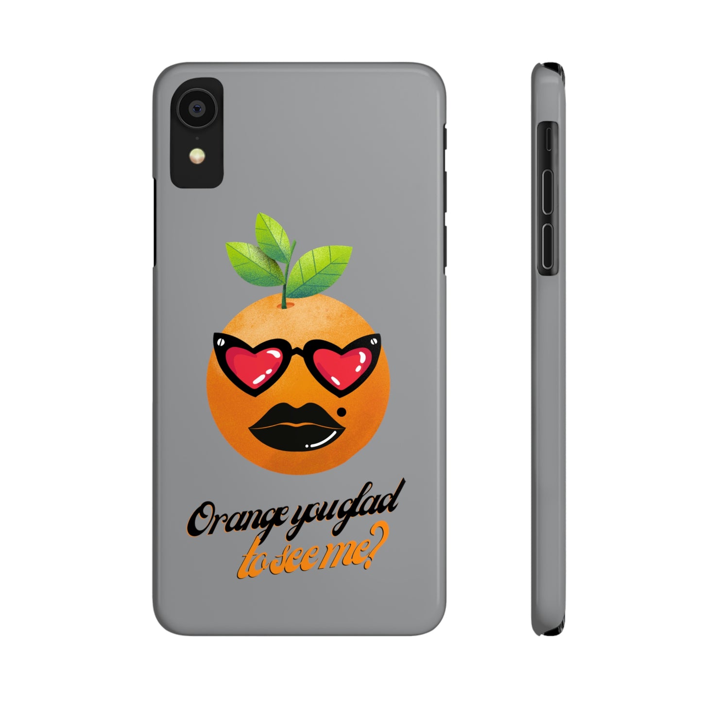 Slim Phone Cases, Case-Mate, Orange you Glad to See Me - Light Grey