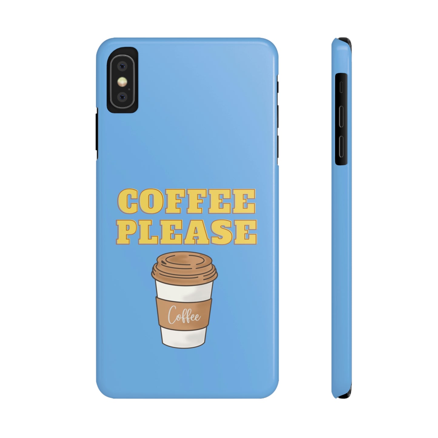 Slim Phone Cases, Case-Mate - Coffee, Please, Light Blue