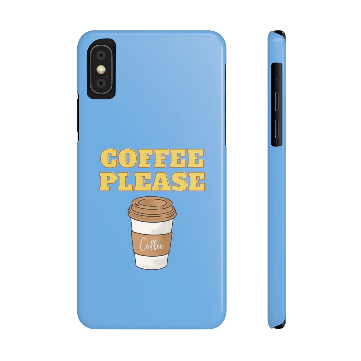 Slim Phone Cases, Case-Mate - Coffee, Please, Light Blue