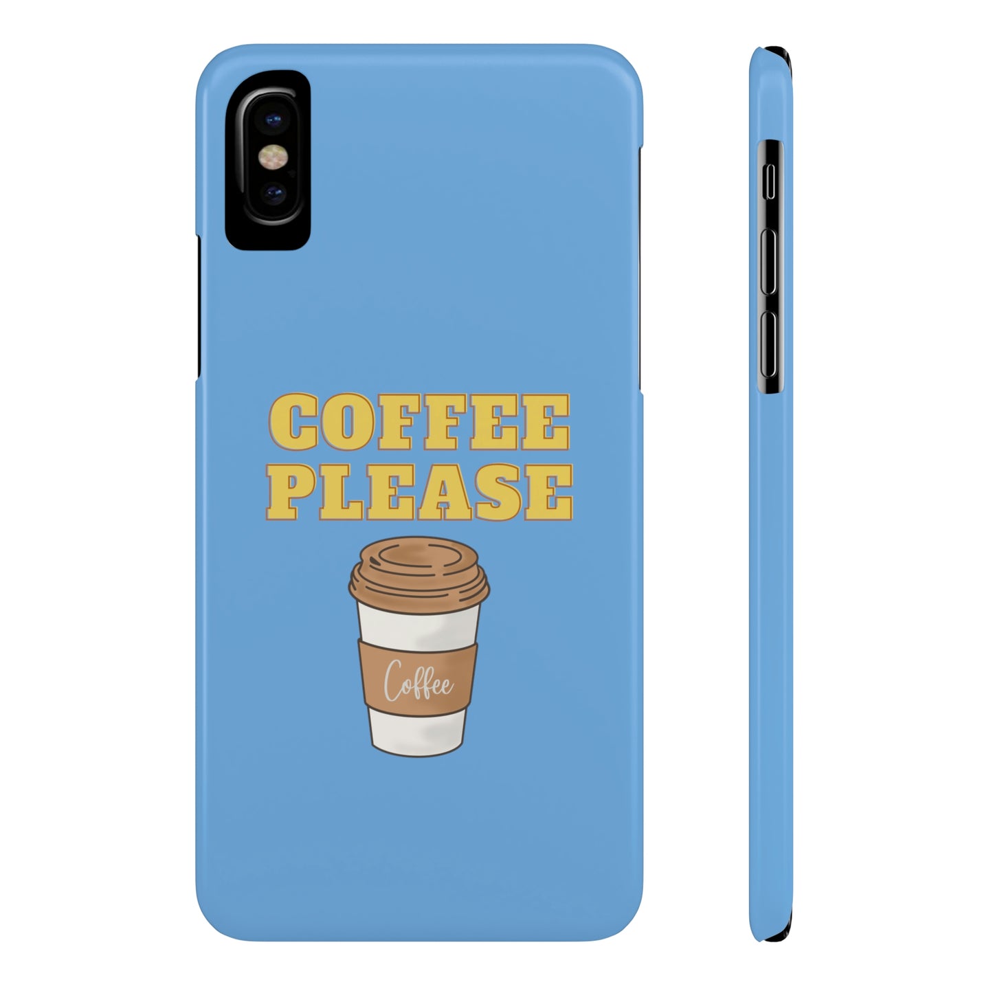 Slim Phone Cases, Case-Mate - Coffee, Please, Light Blue