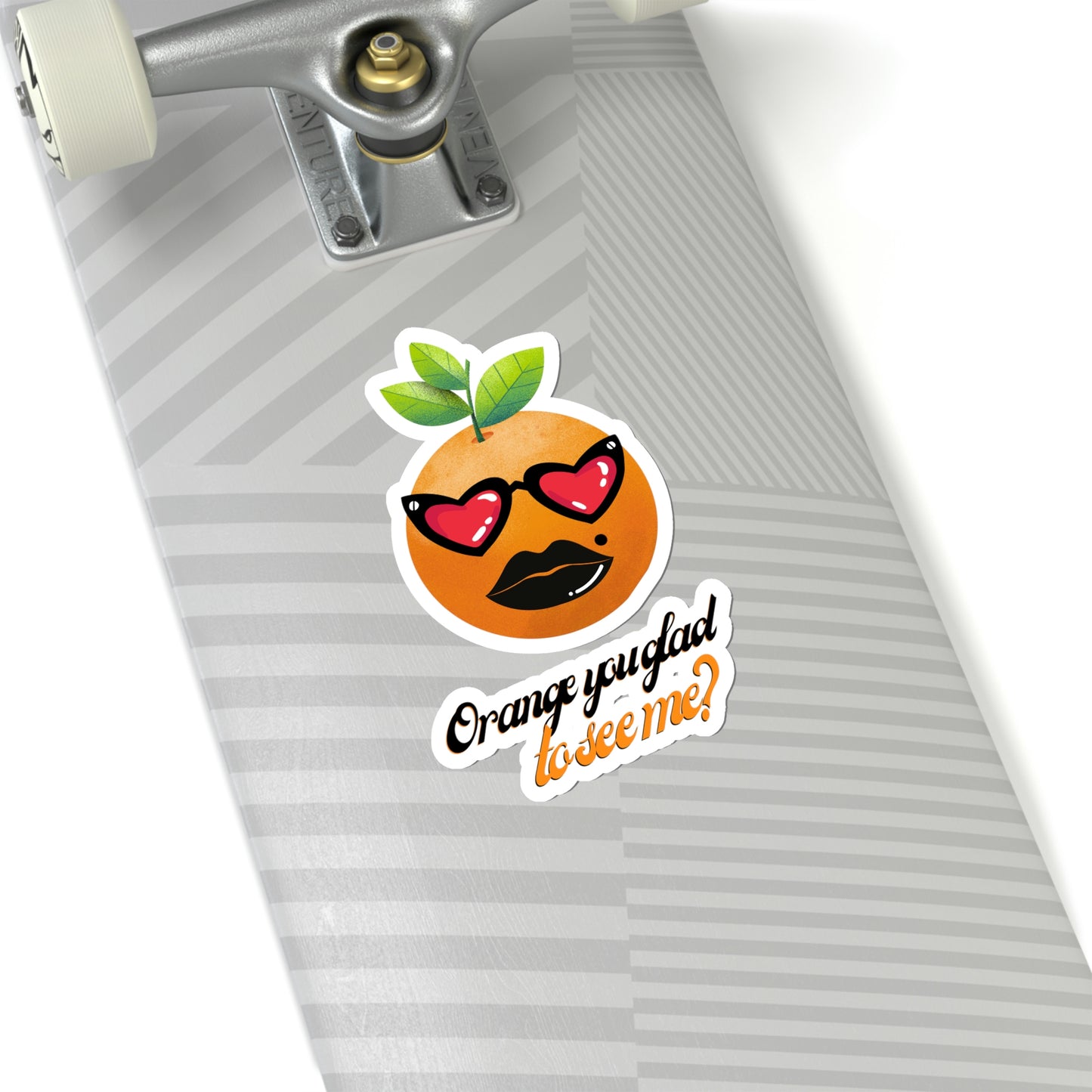 Kiss-Cut Stickers - Orange you glad to see me?, with catchphrase, 10pcs