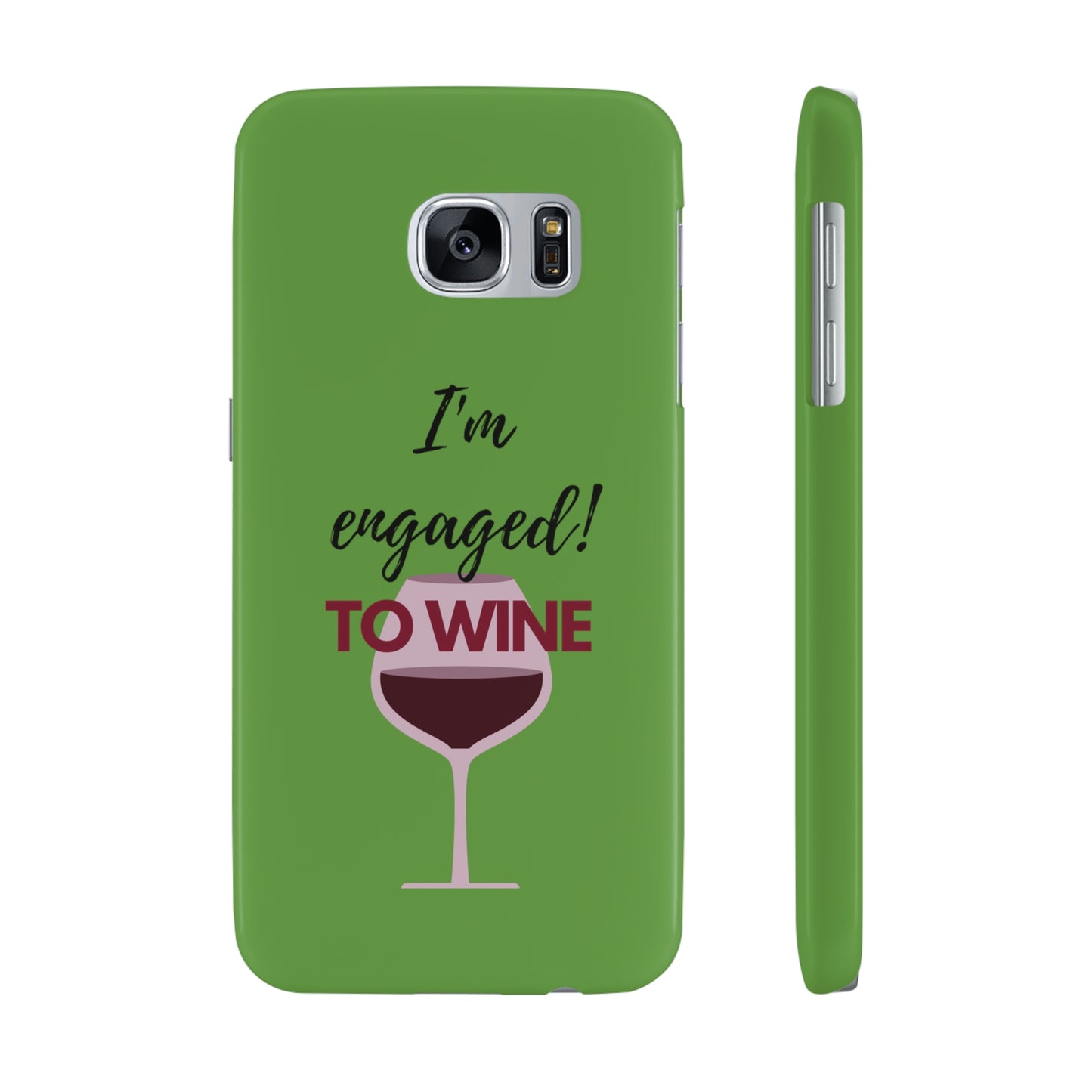 Slim Phone Cases, Case-Mate, I'm Engaged to Wine - Light Green