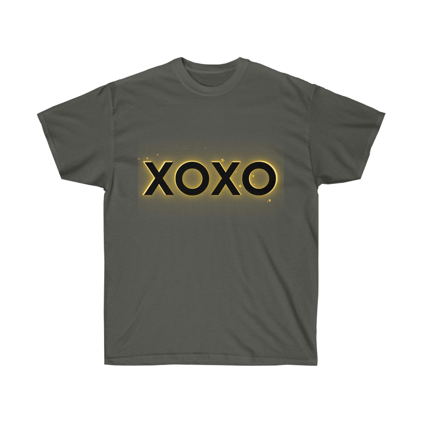 Unisex Ultra Cotton Tee XOXO - Black and Gold