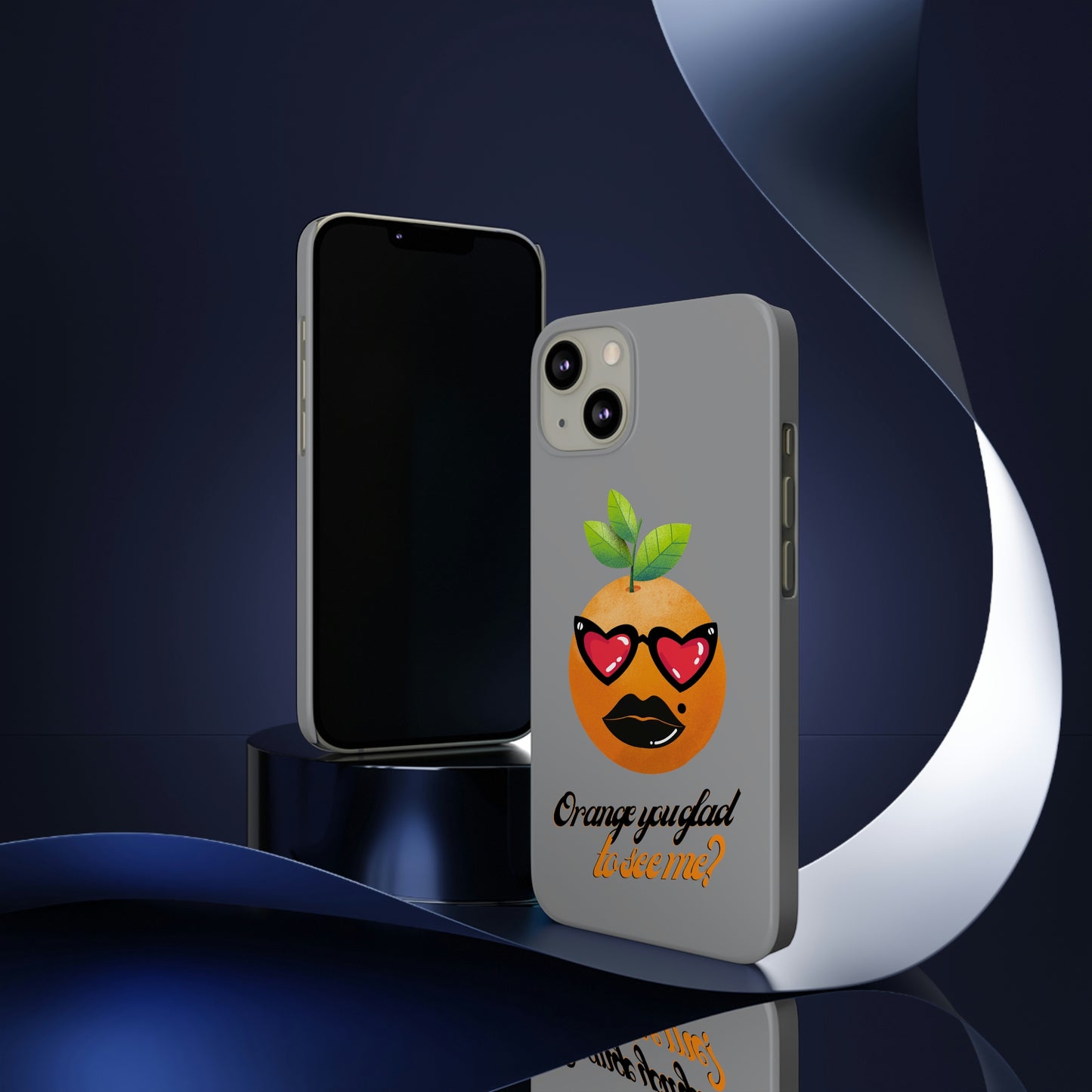 Slim Phone Cases, Case-Mate, Orange you Glad to See Me - Light Grey