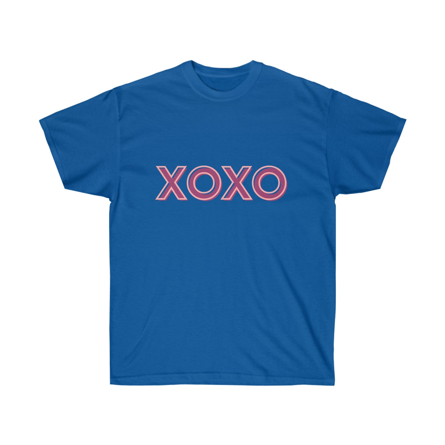 Unisex Ultra Cotton Tee XOXO - Purple and Pink