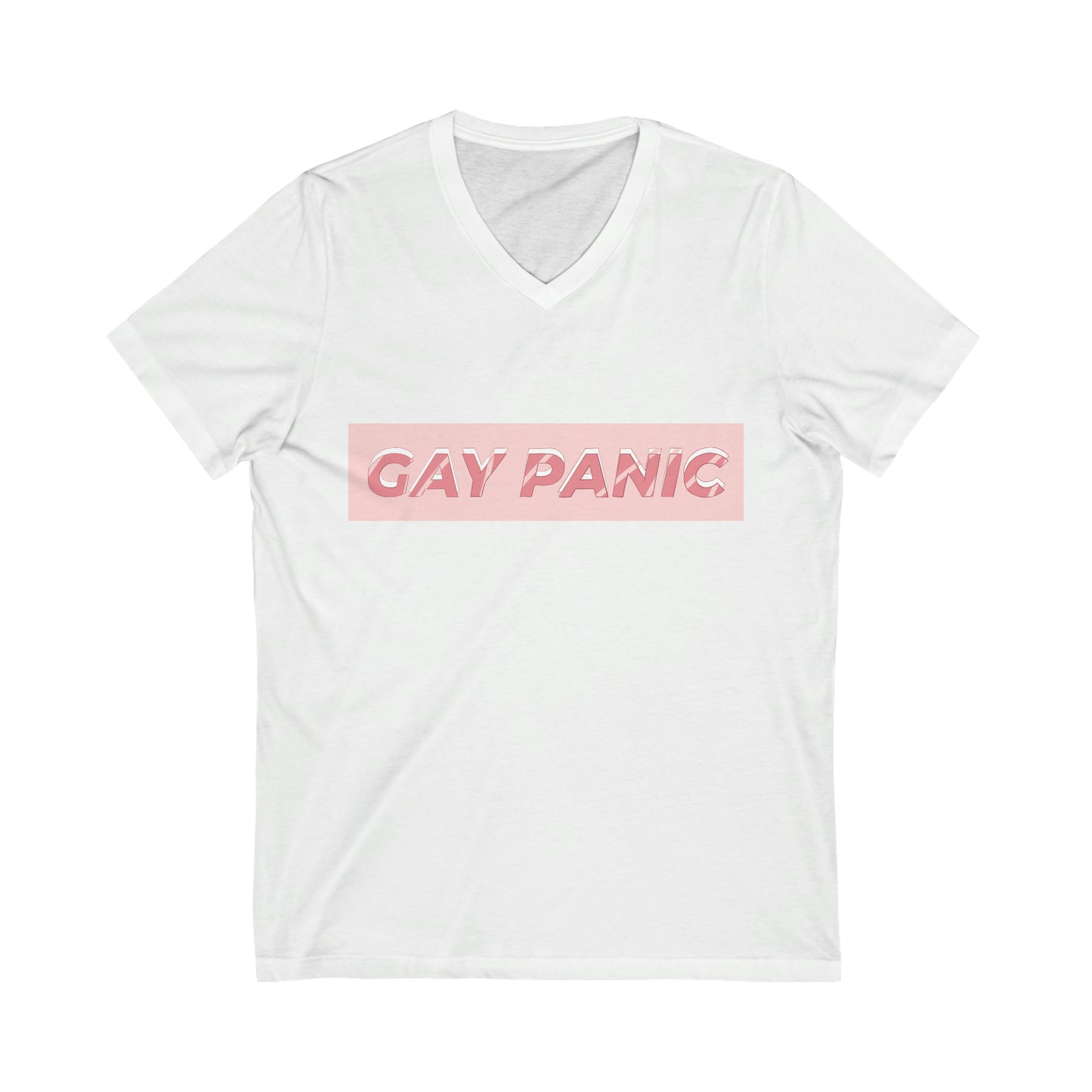 Unisex Jersey Short Sleeve V-Neck Tee Gay Panic Stripes