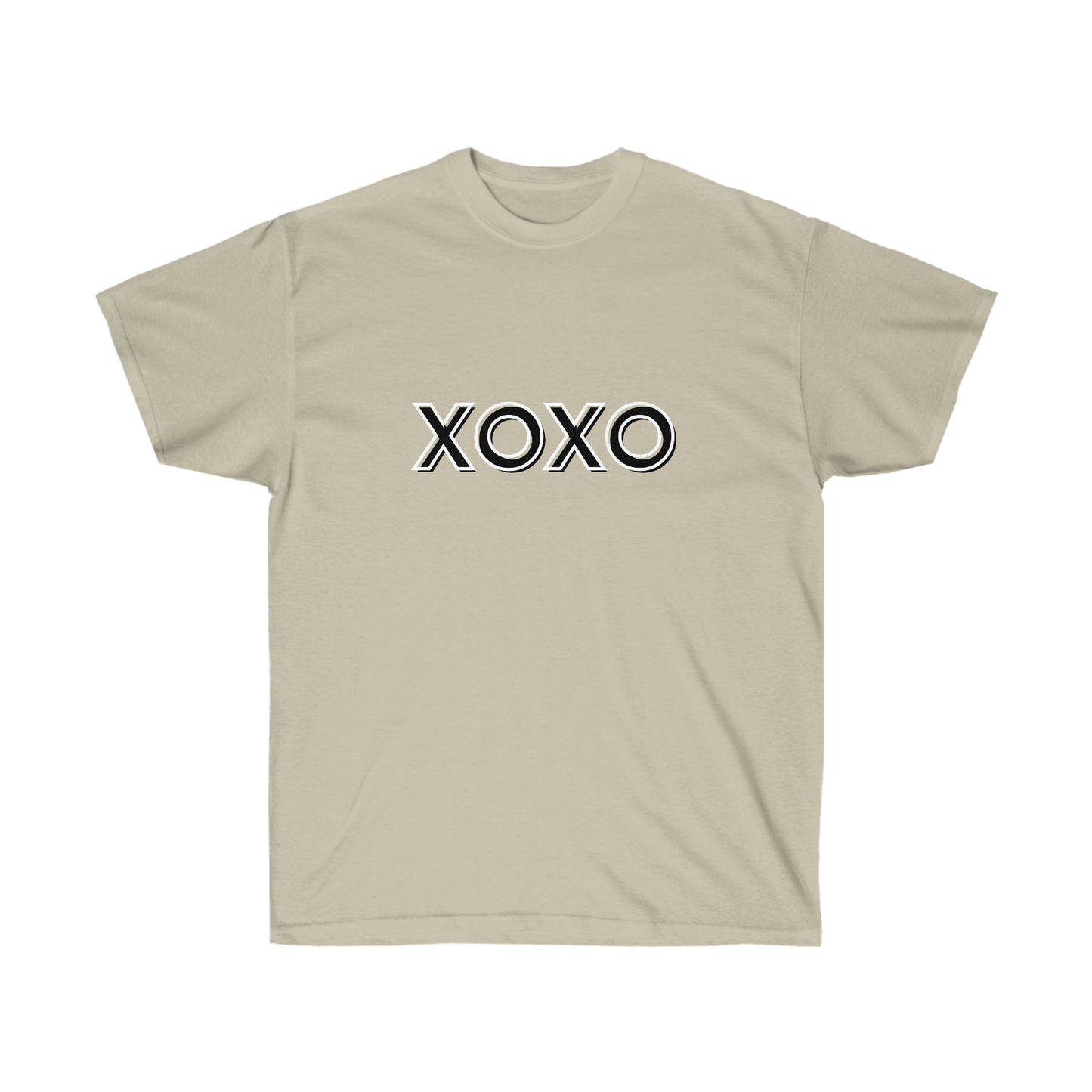 Unisex Ultra Cotton Tee XOXO - Black and White