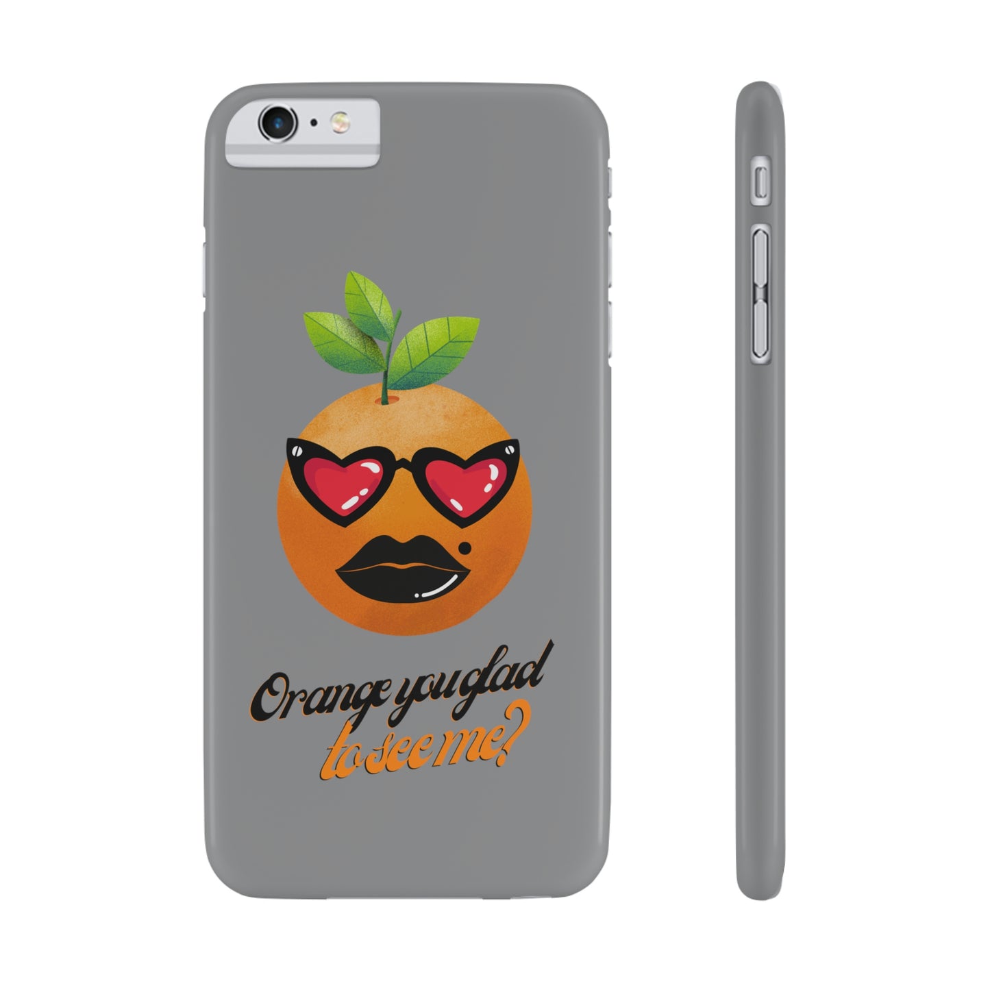Slim Phone Cases, Case-Mate, Orange you Glad to See Me - Light Grey