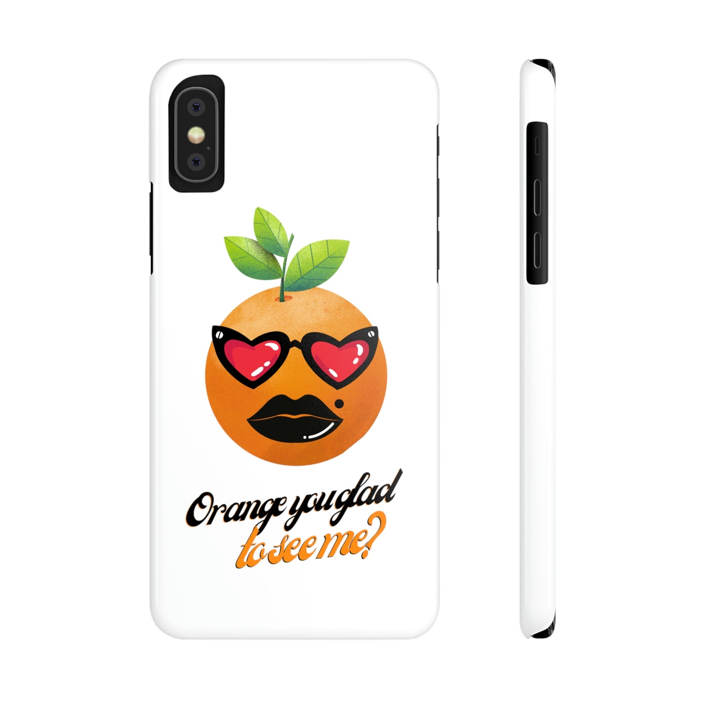Slim Phone Cases, Case-Mate, Orange you Glad to See Me - White
