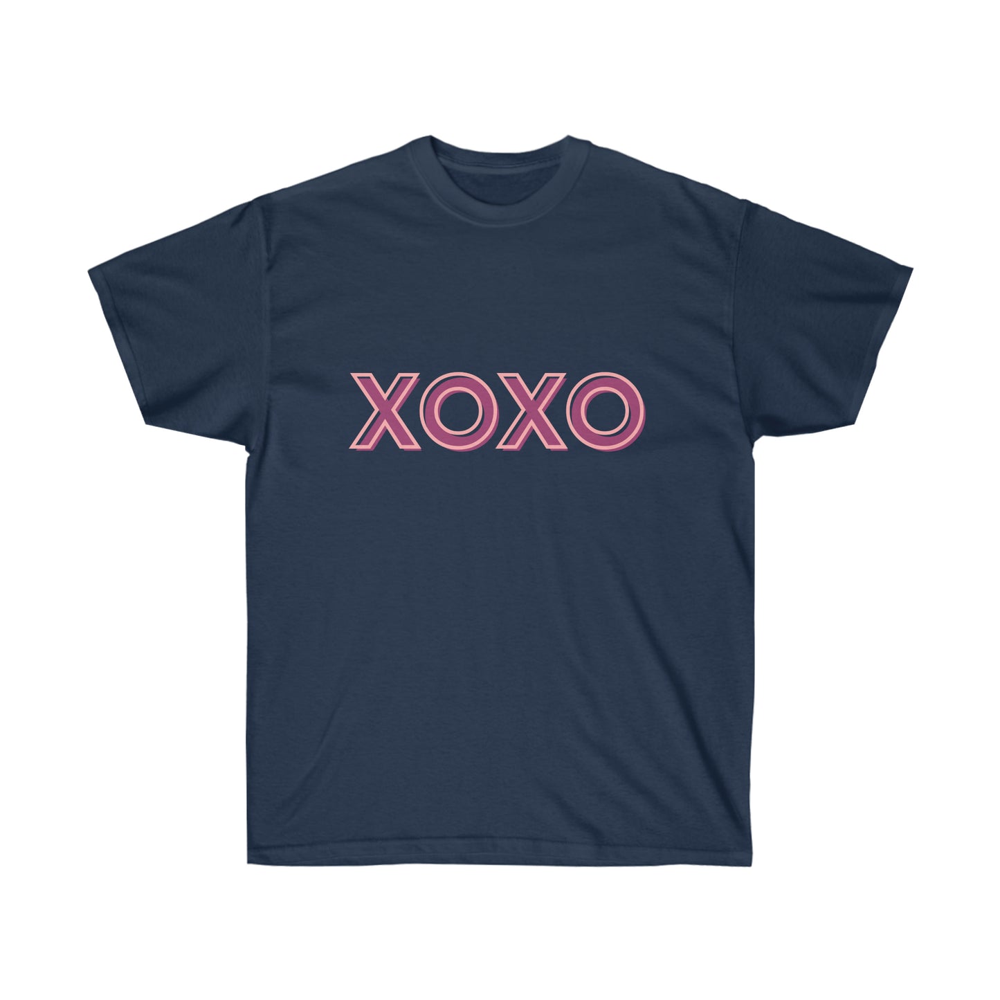 Unisex Ultra Cotton Tee XOXO - Purple and Pink