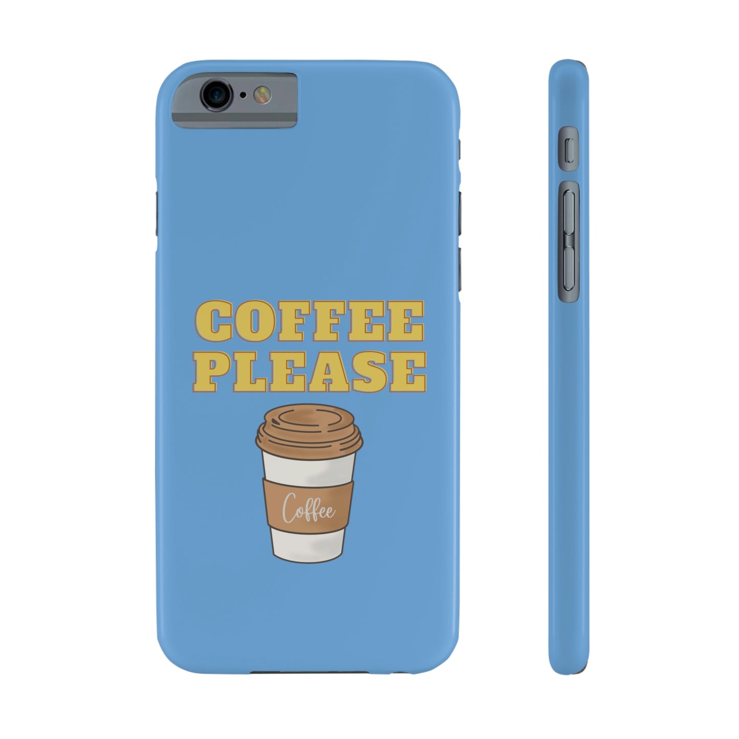 Slim Phone Cases, Case-Mate - Coffee, Please, Light Blue
