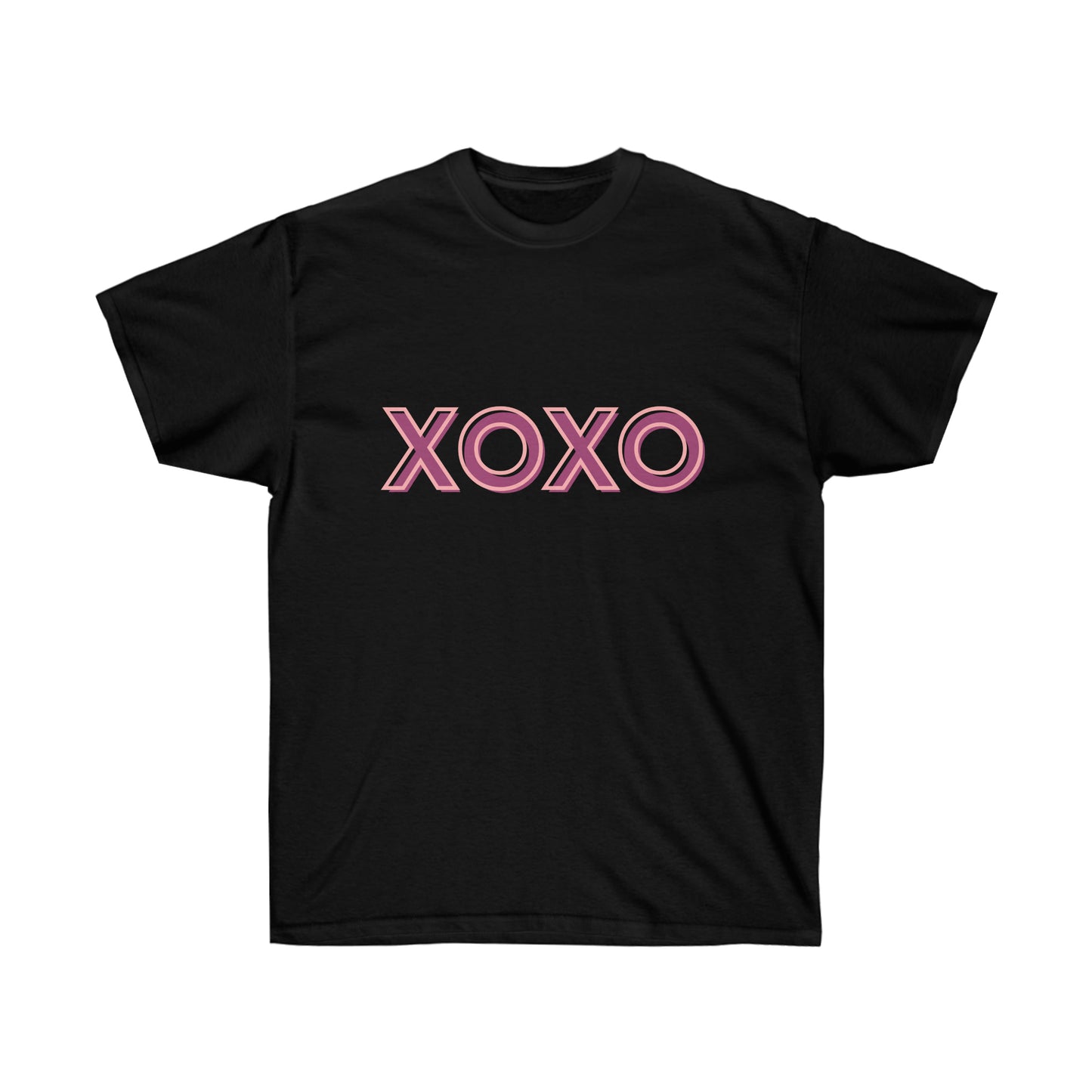 Unisex Ultra Cotton Tee XOXO - Purple and Pink