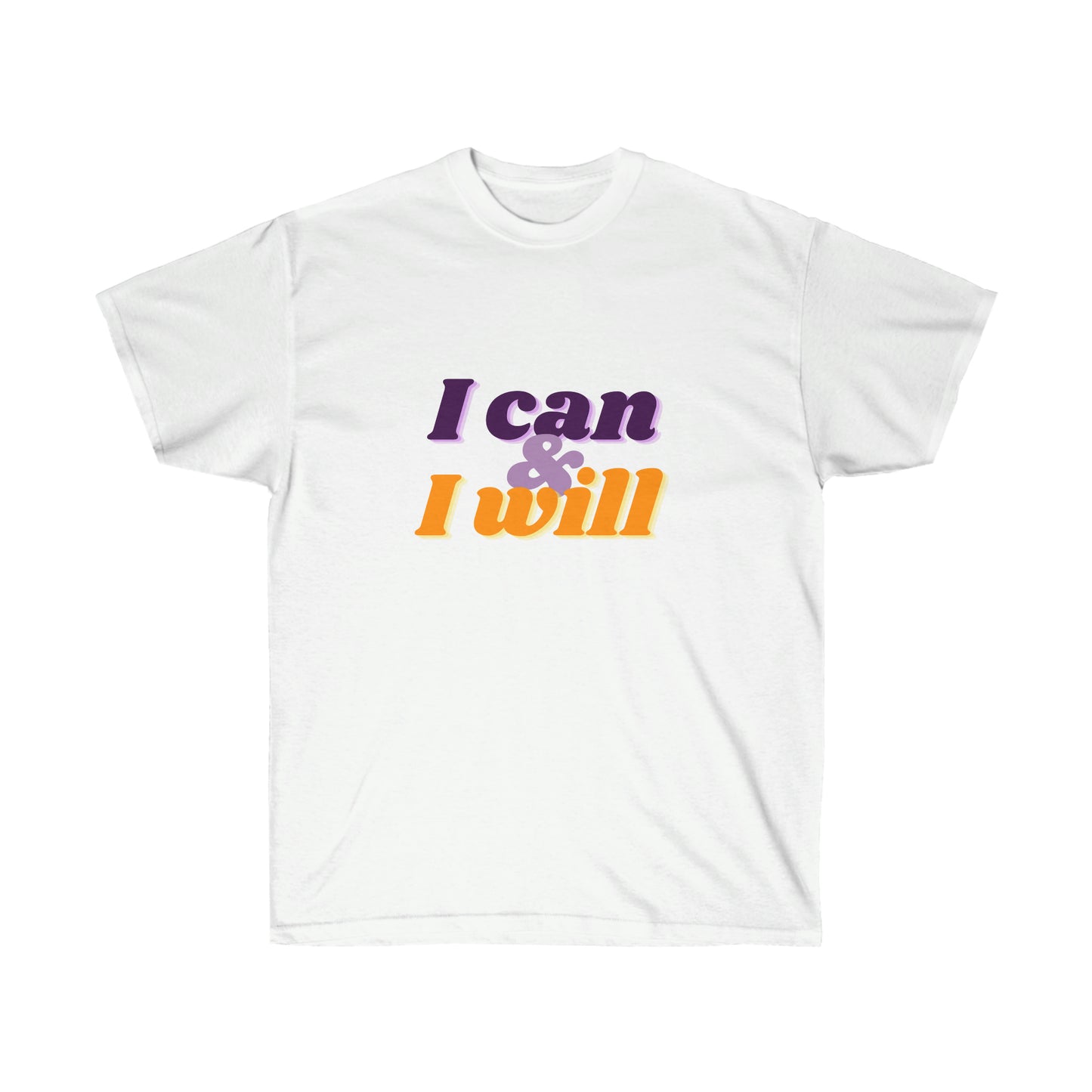Unisex Ultra Cotton Tee I can & I will - Purple and Orange