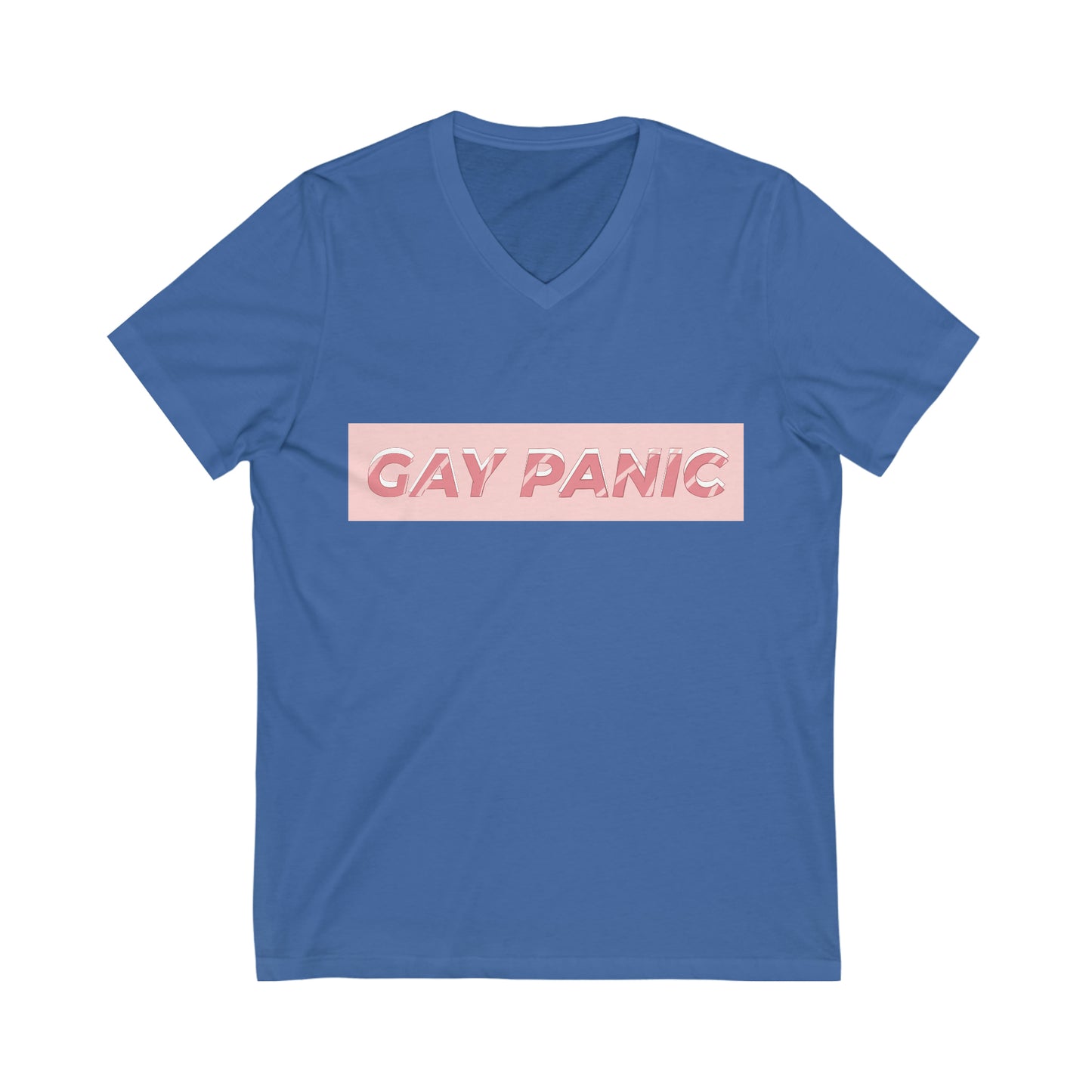 Unisex Jersey Short Sleeve V-Neck Tee Gay Panic Stripes