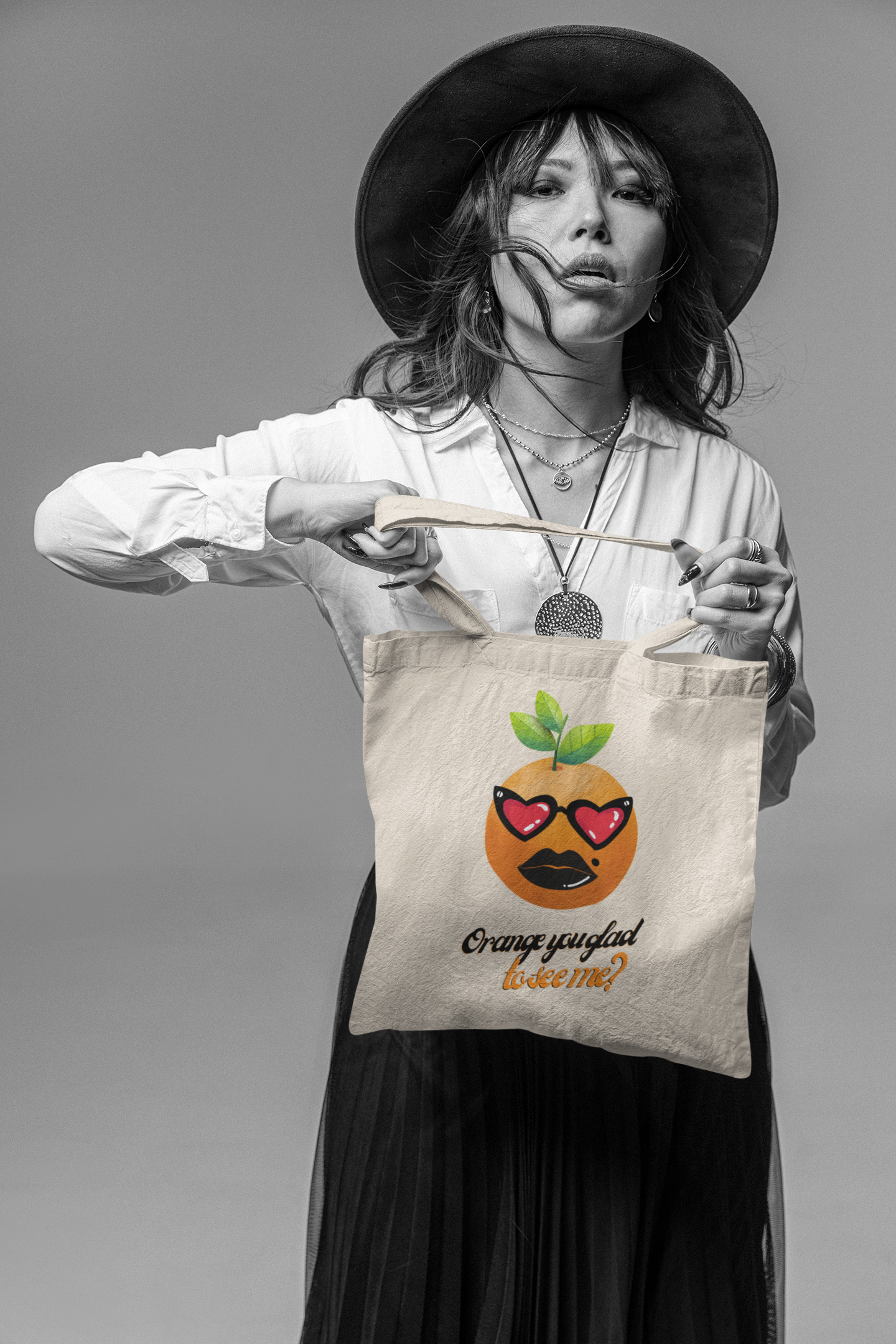 Canvas Tote Bag, Orange You Glad to See Me?