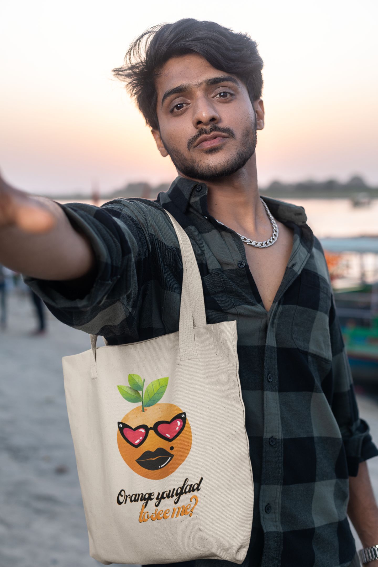 Canvas Tote Bag, Orange You Glad to See Me?