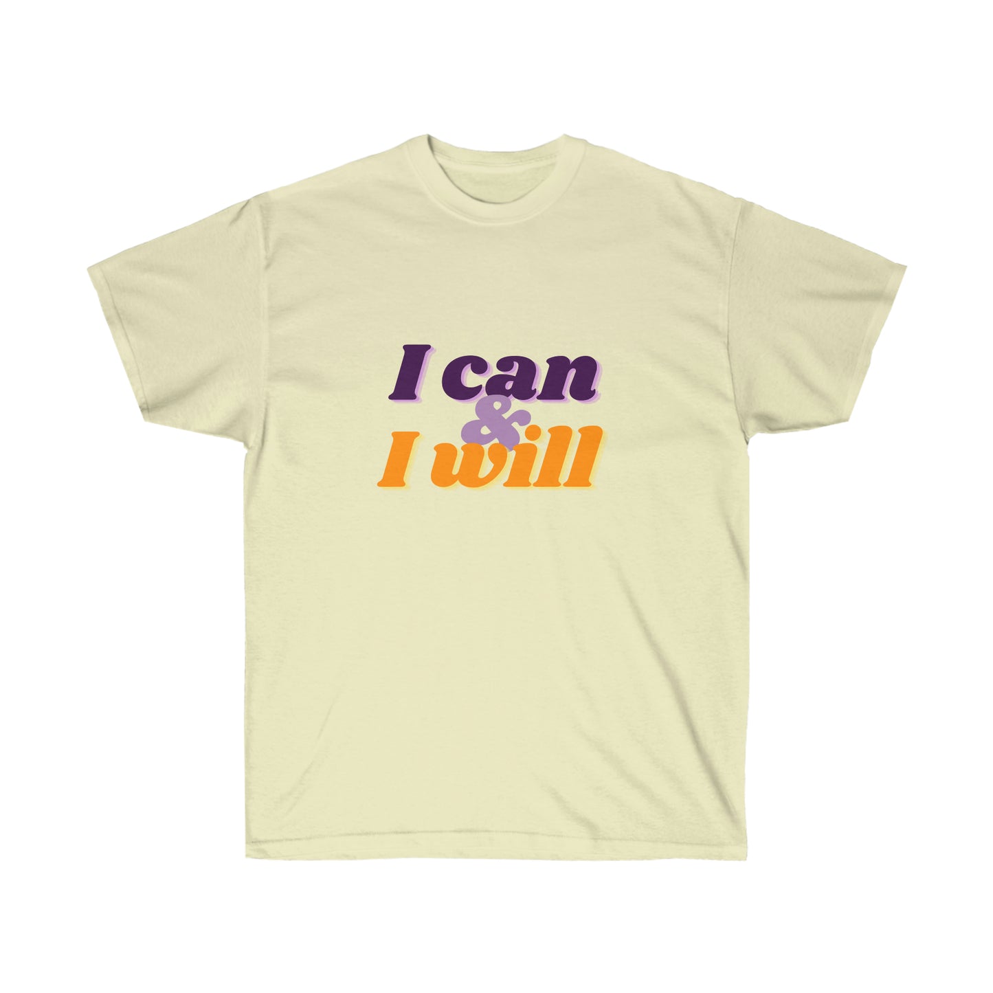 Unisex Ultra Cotton Tee I can & I will - Purple and Orange