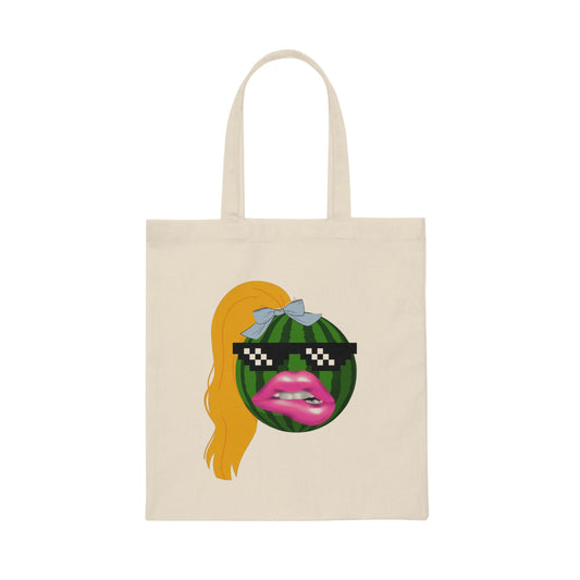 Canvas Tote Bag, Valley Girl Watermelon