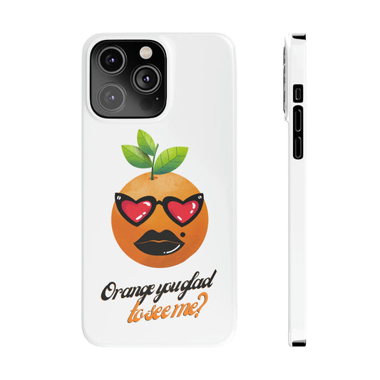 Slim Phone Cases, Case-Mate, Orange you Glad to See Me - White