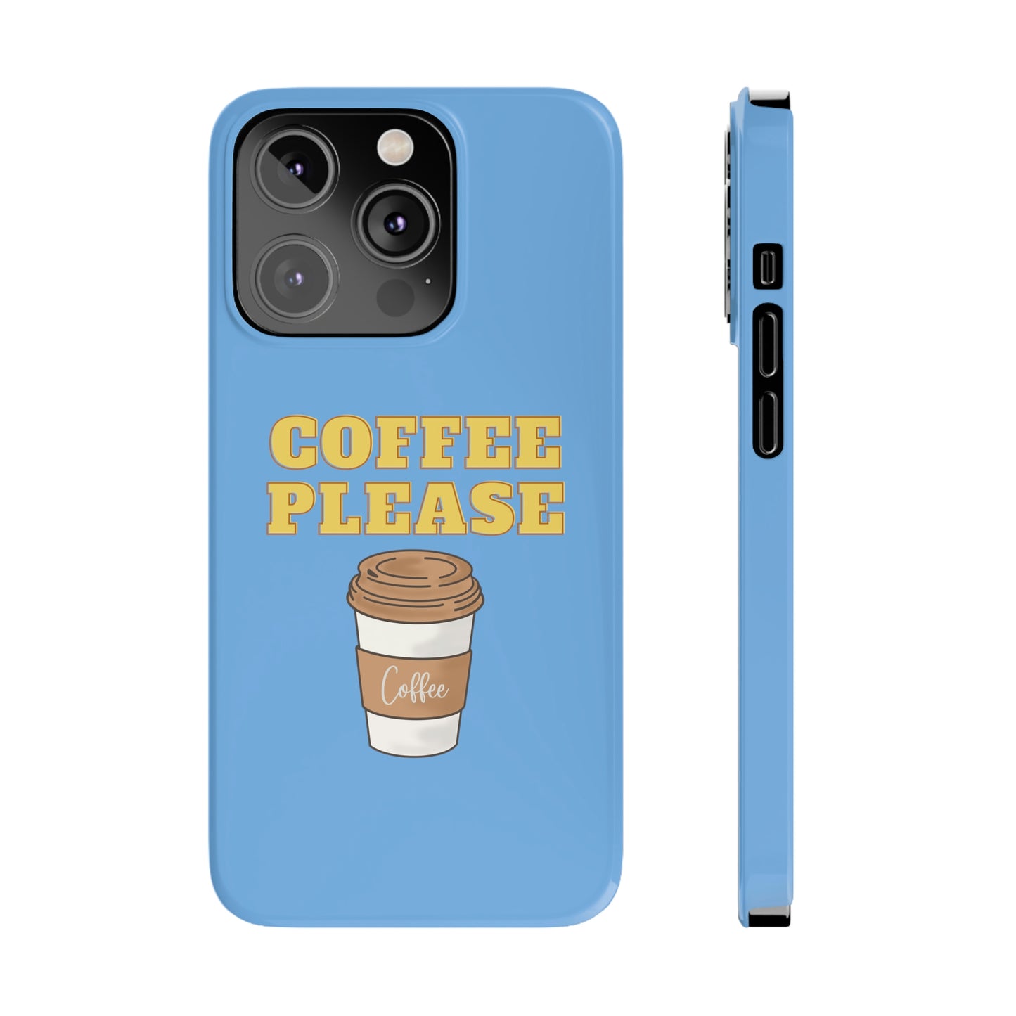 Slim Phone Cases, Case-Mate - Coffee, Please, Light Blue